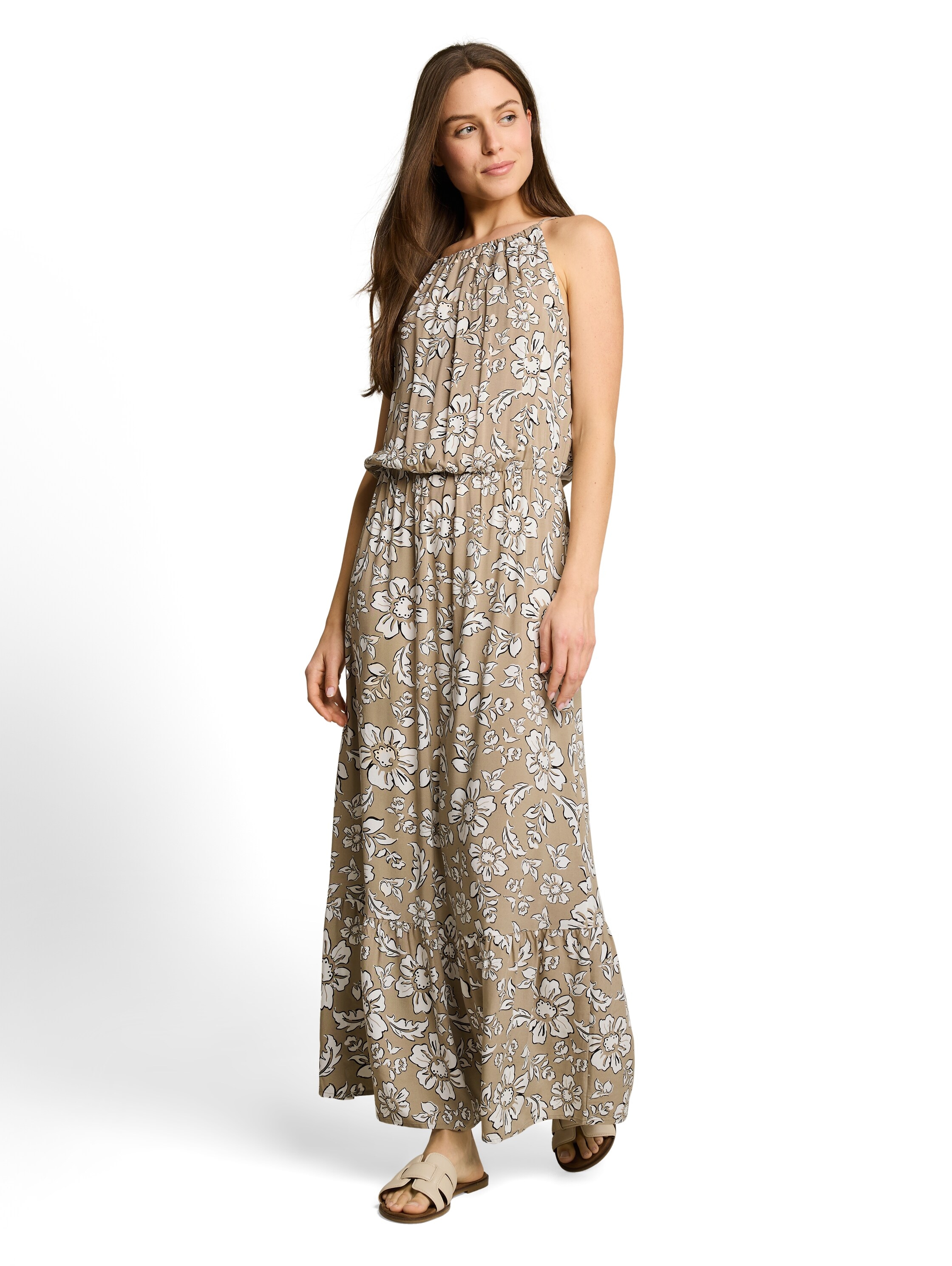 TOM TAILOR Spaghettikleid Ohne Taschen Sommerkleid im Blümchen-Look