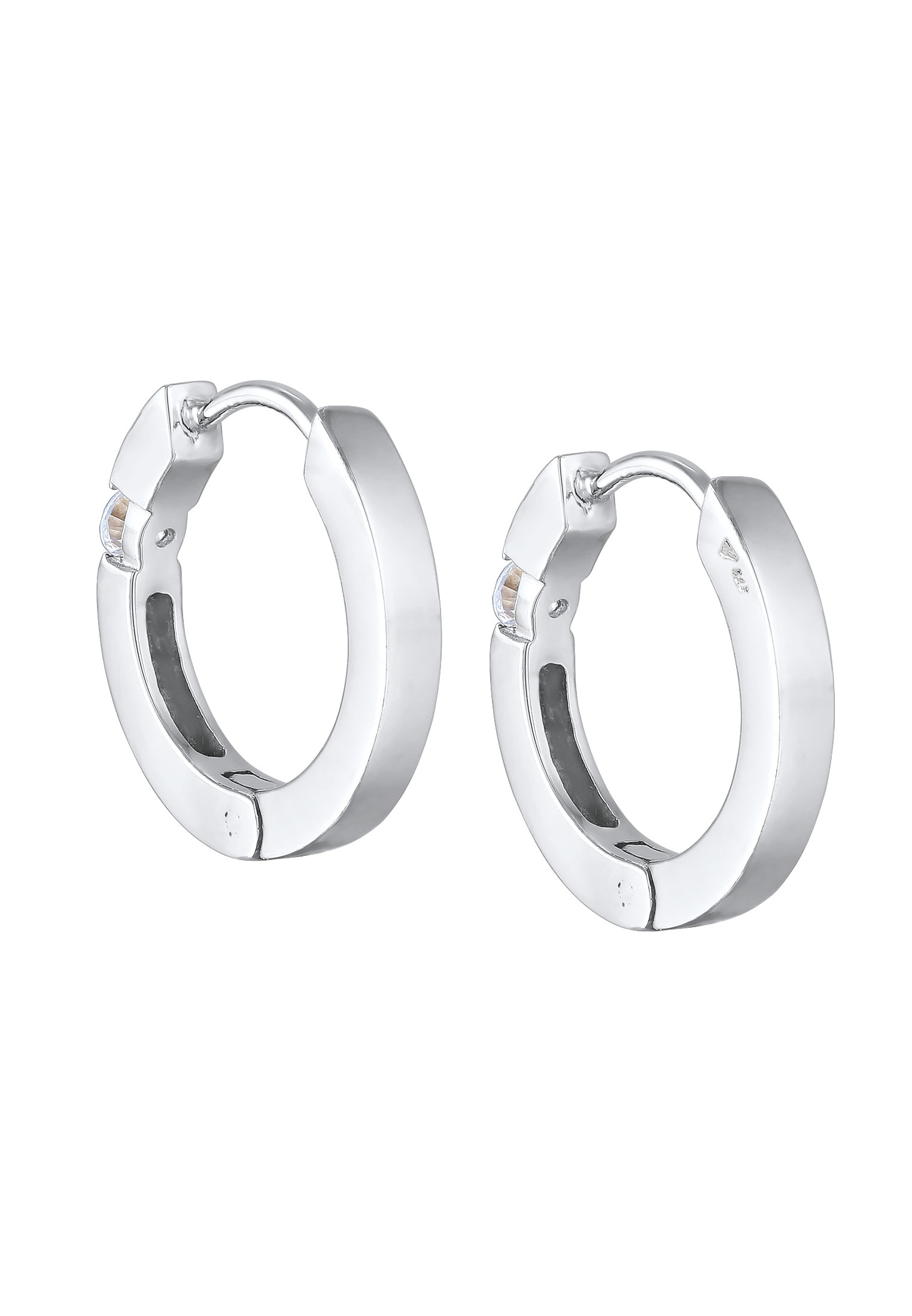 Elli DIAMONDS Paar Creolen »Ohrringe Creolen Diamant (0.22 ct.) Eleganz 925 Silber«