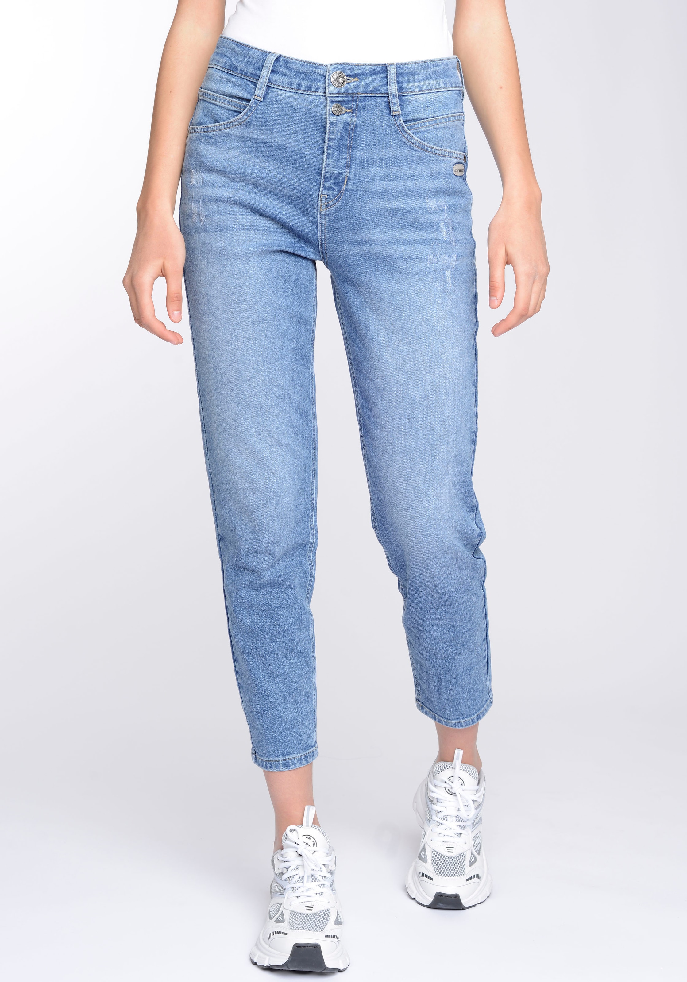 bestellen GANG Mom-Jeans Beinlänge mit bei verkürzter 2-Knopf-Verschluss OTTO »94ORA«,