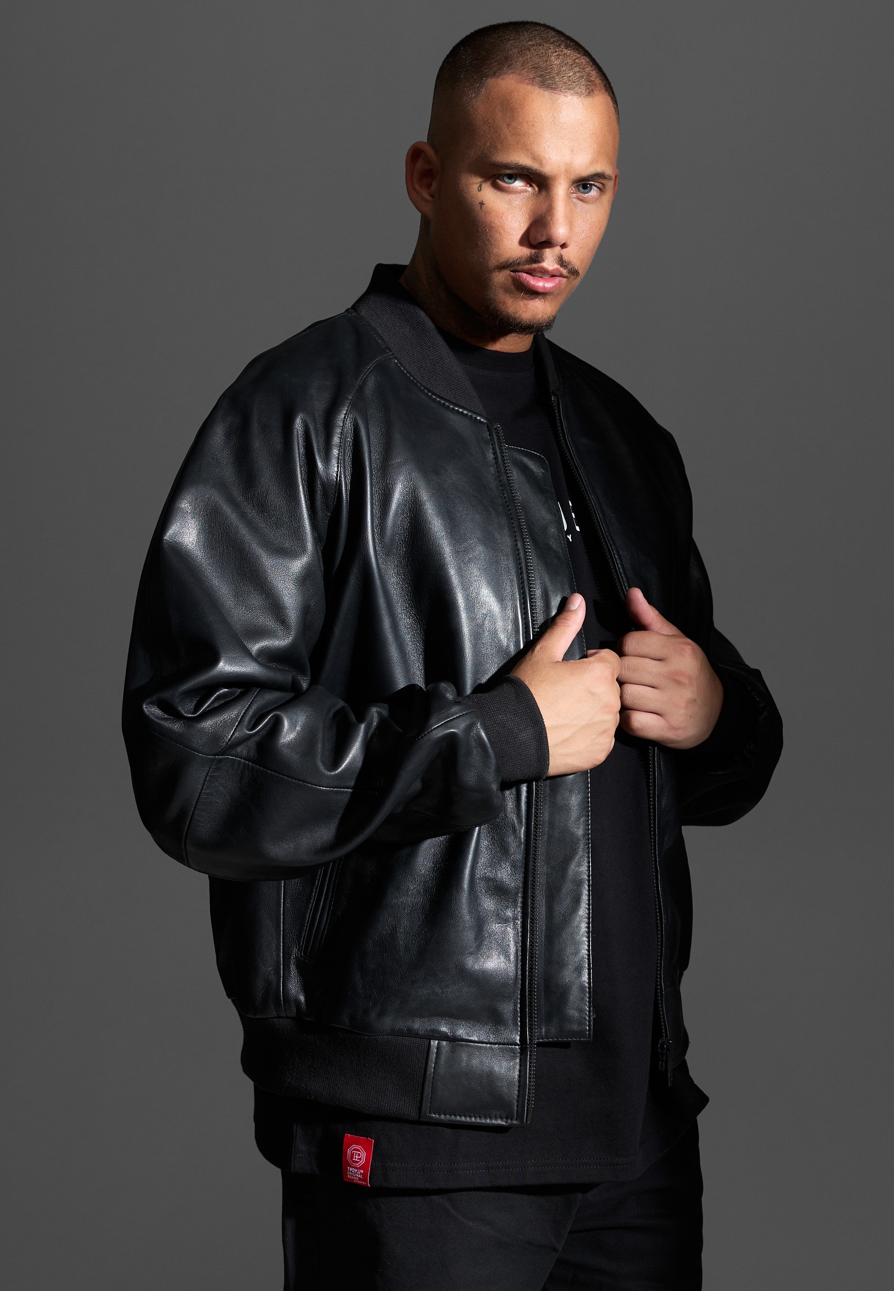 trueprodigy Bomberjacke »Filip Bomberjacke aus Leder mit Reißverschluss« ohne Kapuze
