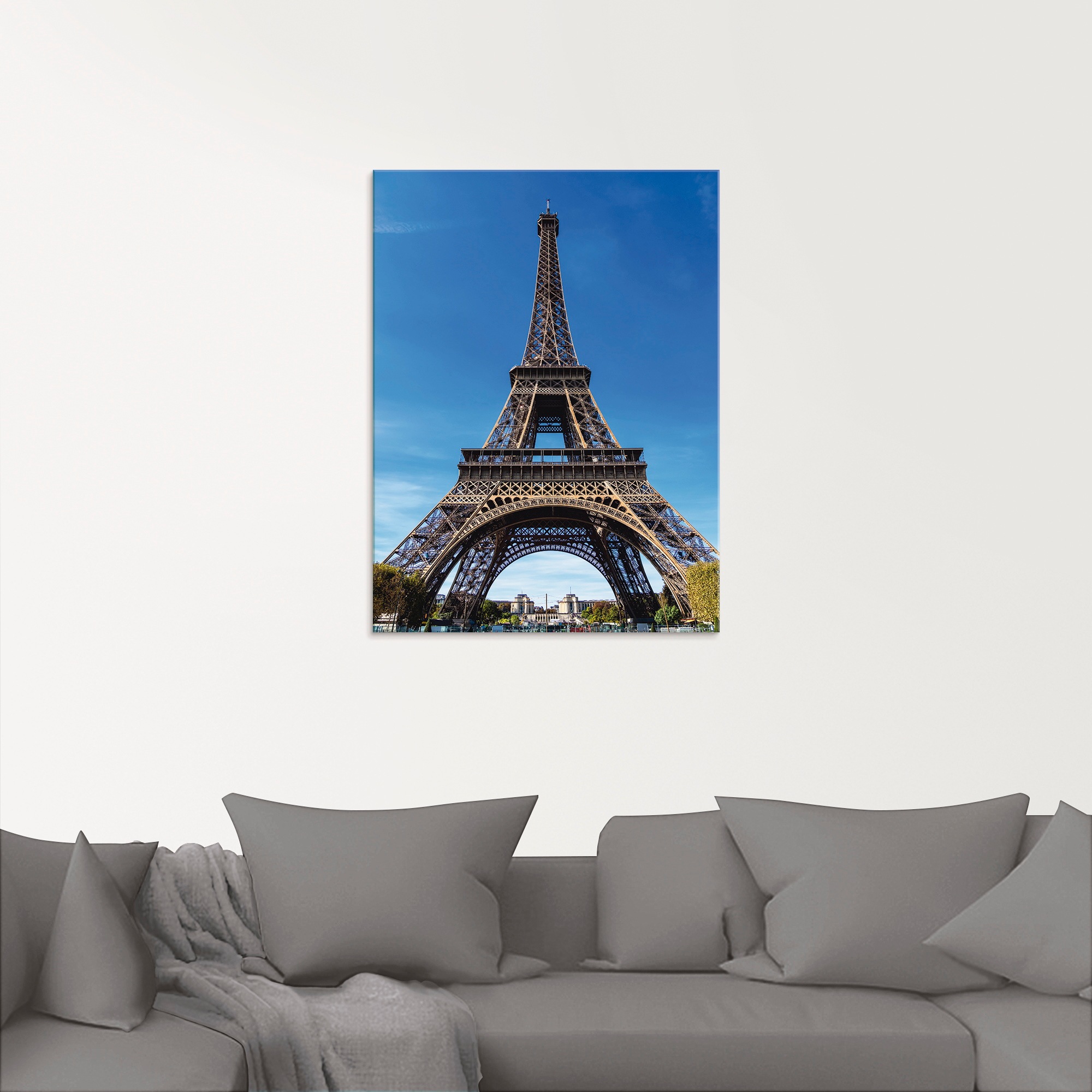 Artland Glasbild »Blick auf den Eiffelturm in Paris«, Gebäude, (1 St.), in verschiedenen Größen