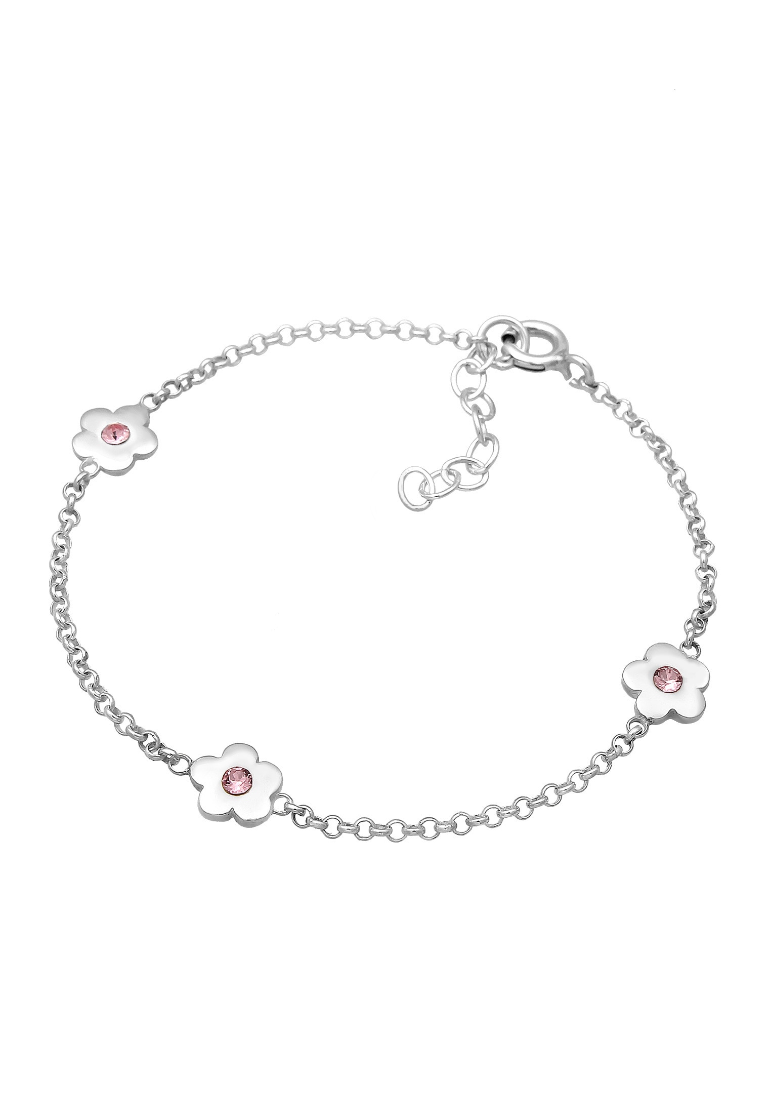 Elli Armkette »Armband Kinder Blumen Kristalle 925 Silber«