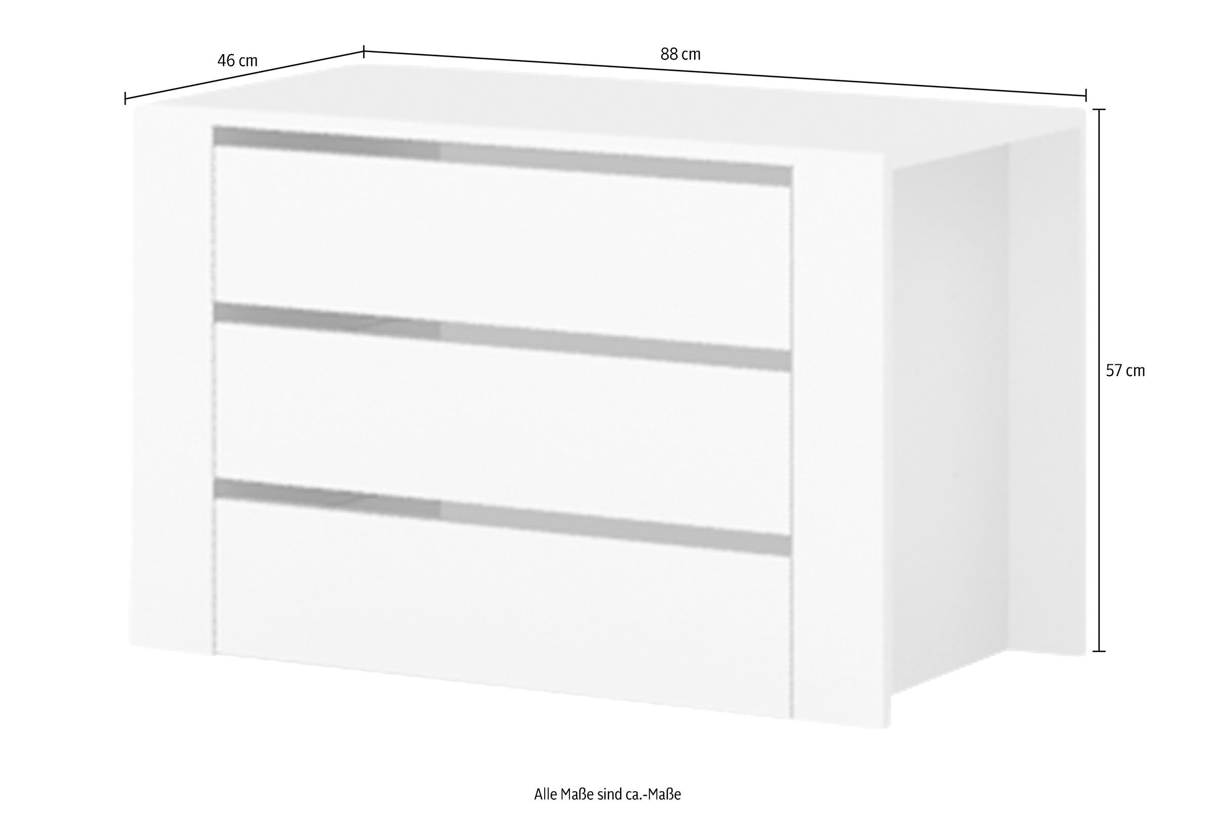 Places of Style Schubladeneinsatz »Piano, Gala, für die Fachbreite 88cm«, (FSC®-zertifizierter Holzwerkstoff), 3 Schubladen mit Soft-Close-Funktion