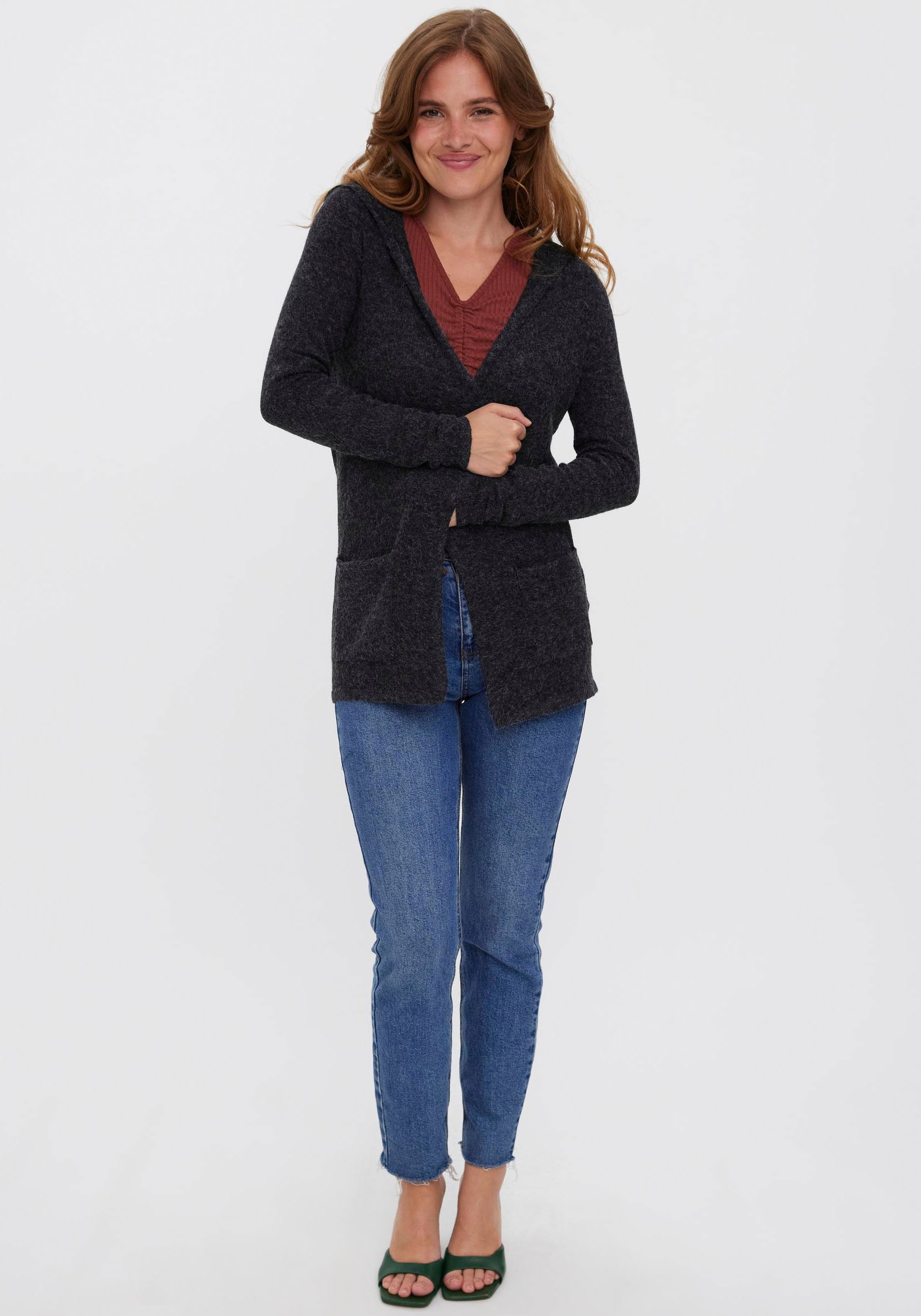 Vero Moda Strickjacke »VMDOFFY LS OPEN HOOD CARDIGAN GA NOOS«