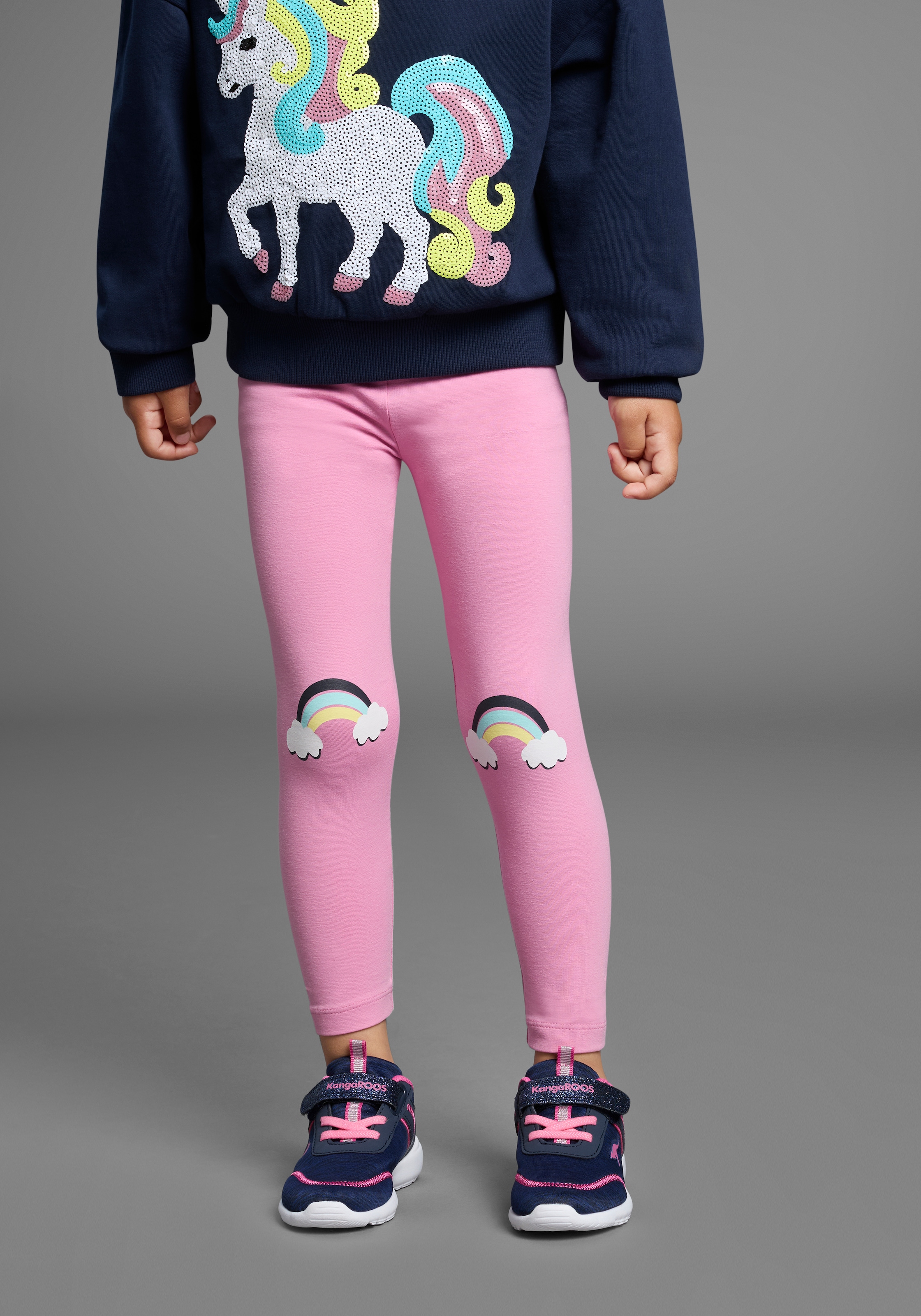 KIDSWORLD Leggings »2er Pack Leggings mit Regenbogen«, (2 tlg.), 2er Pack Leggings mit Regenbogen und Ringel