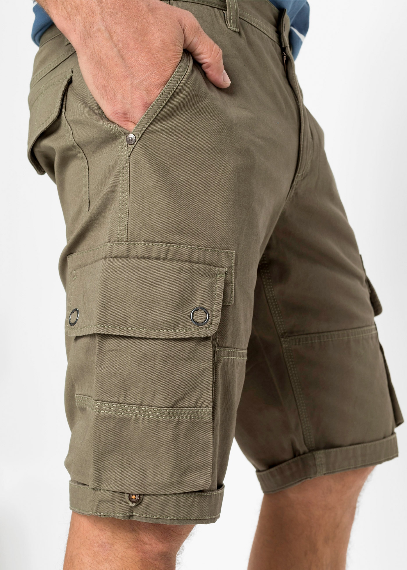 bonprix Cargobermudas  Cargo-Bermuda, aus Baumwolle, mit verstellbarer Länge, Regular Fit