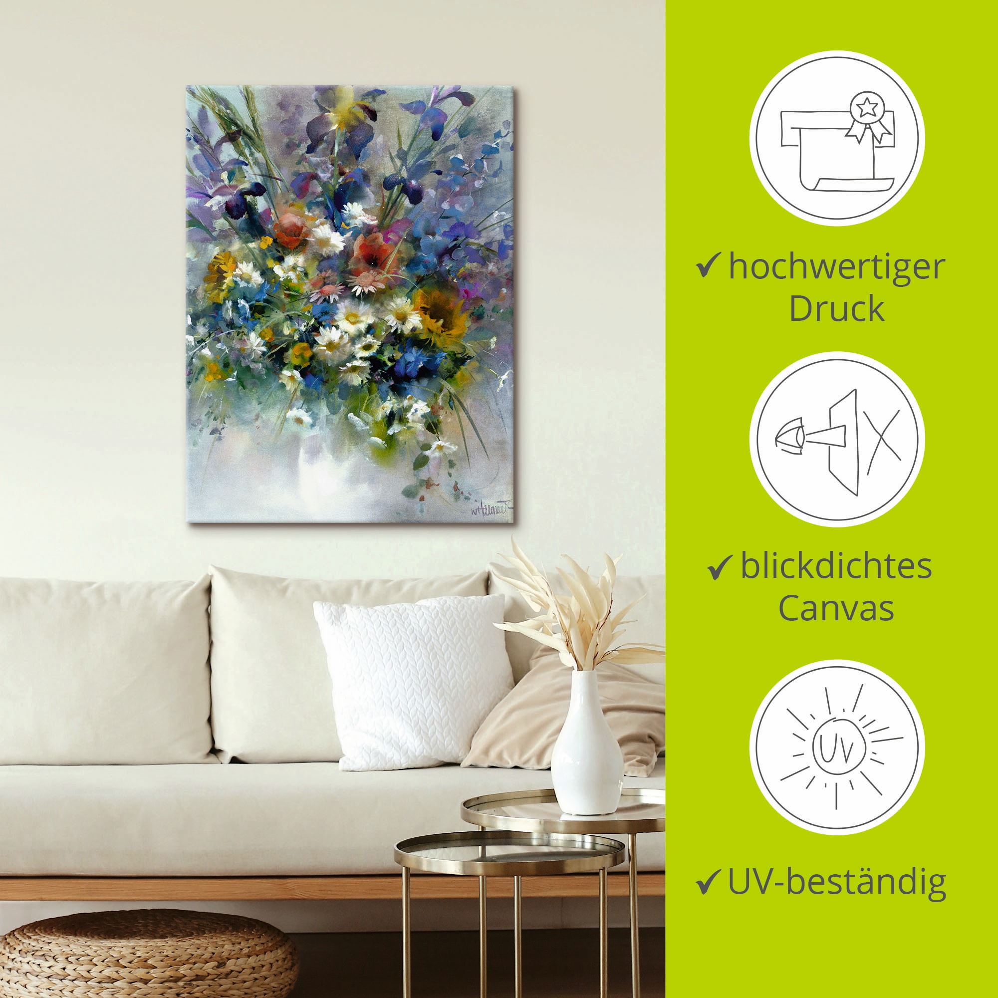 Artland Wandbild »Blumen Impression«, Blumen, (1 St.), als Leinwandbild, Poster in verschied. Größen
