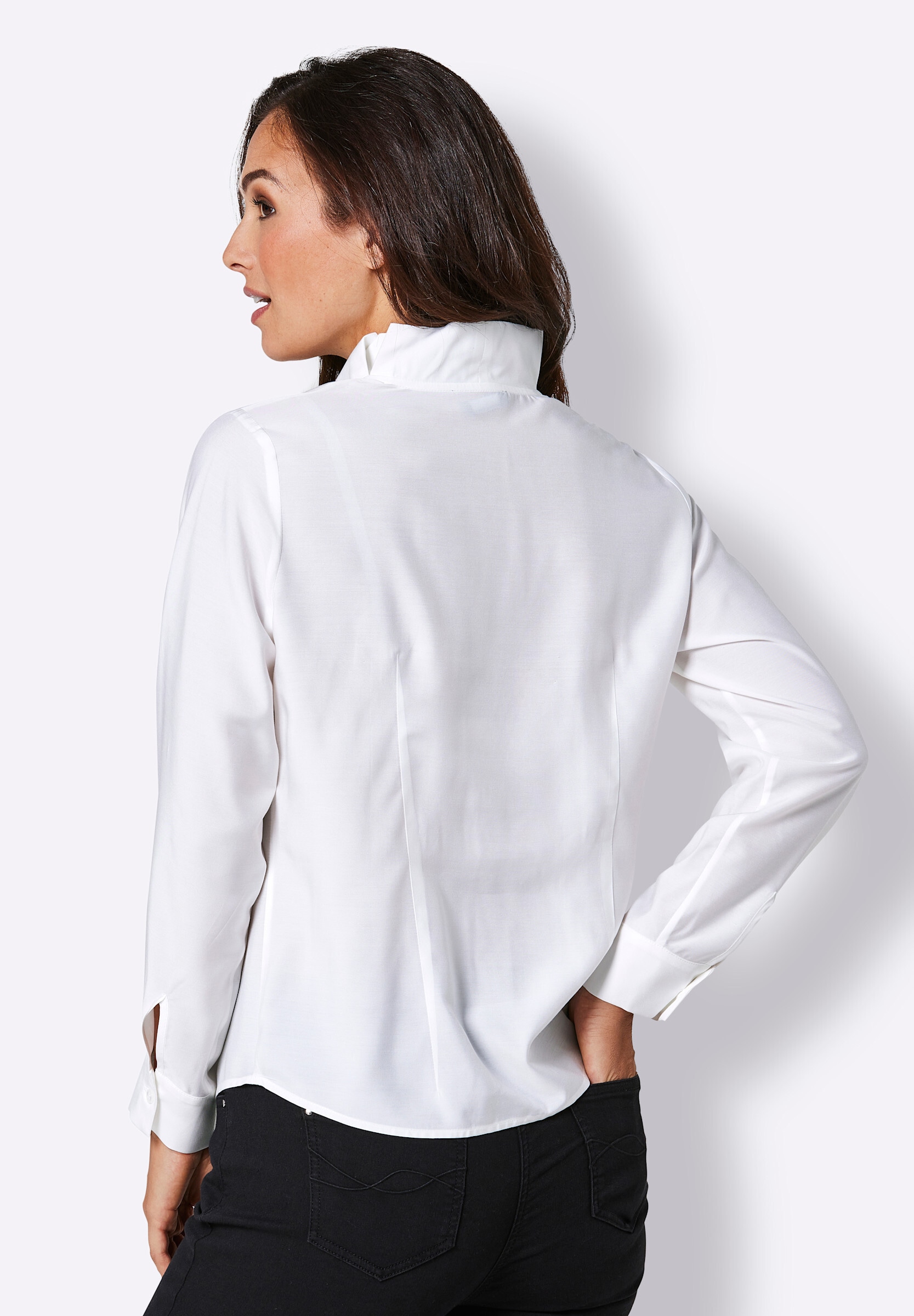 creation L Klassische Bluse »Viskose-Seiden-Bluse Langarm-Bluse mit Taillierung«