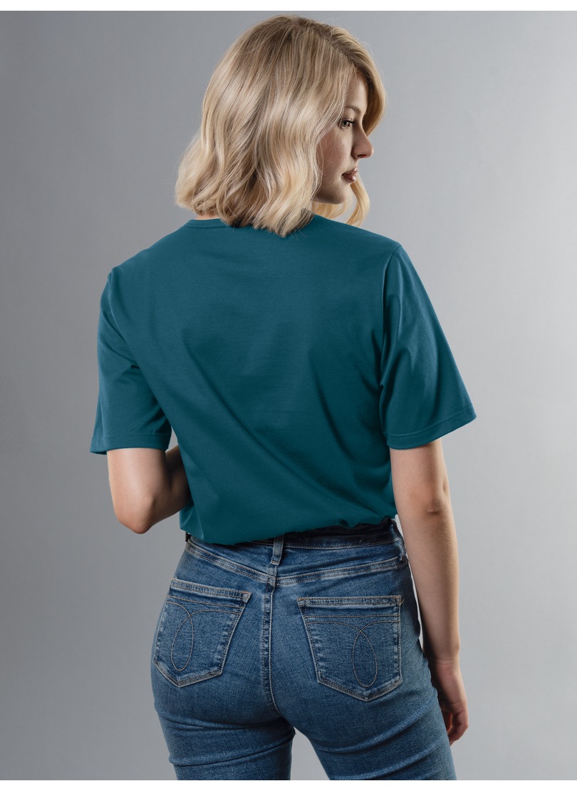 Trigema T-Shirt »TRIGEMA T-Shirt mit Knopfleiste DELUXE Baumwolle«, (1 tlg.)