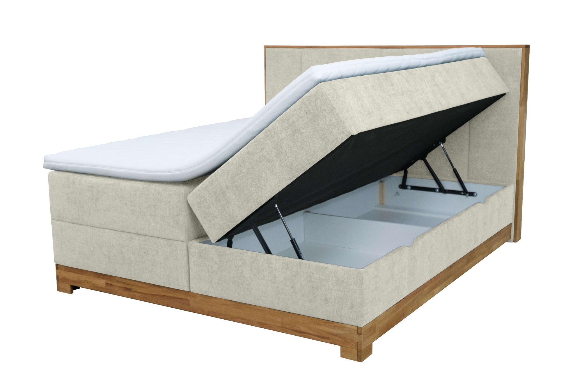 OTTO home Boxbett »Fennor, Doppelbett, Polsterbett, Federkernbett, Komforbett, 160/180 cm« Boxbett: 5-Z-Taschenfederkern im Unterbau, Härtegrad 3, inkl. Topper
