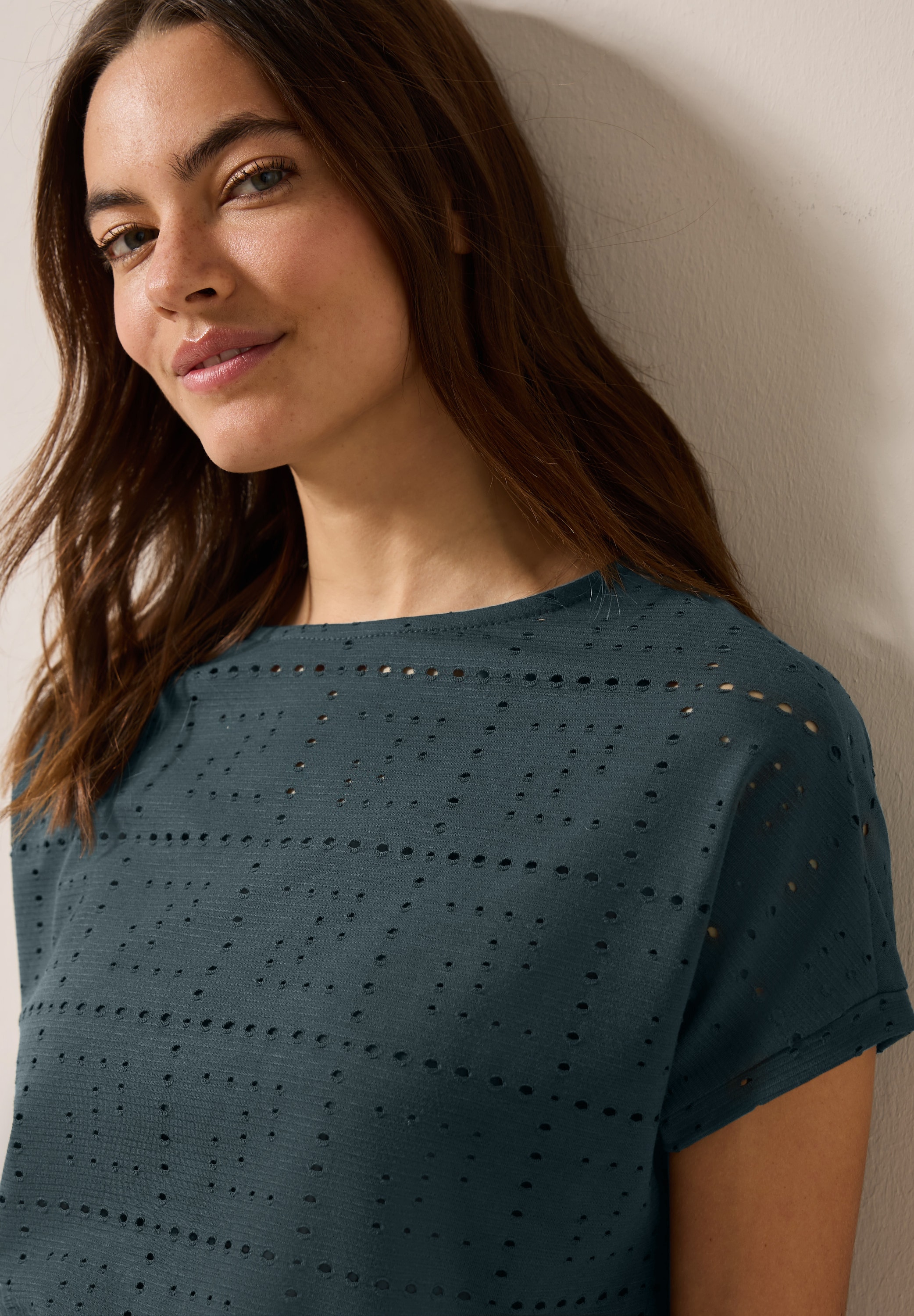 Cecil T-Shirt, mit Lochmuster