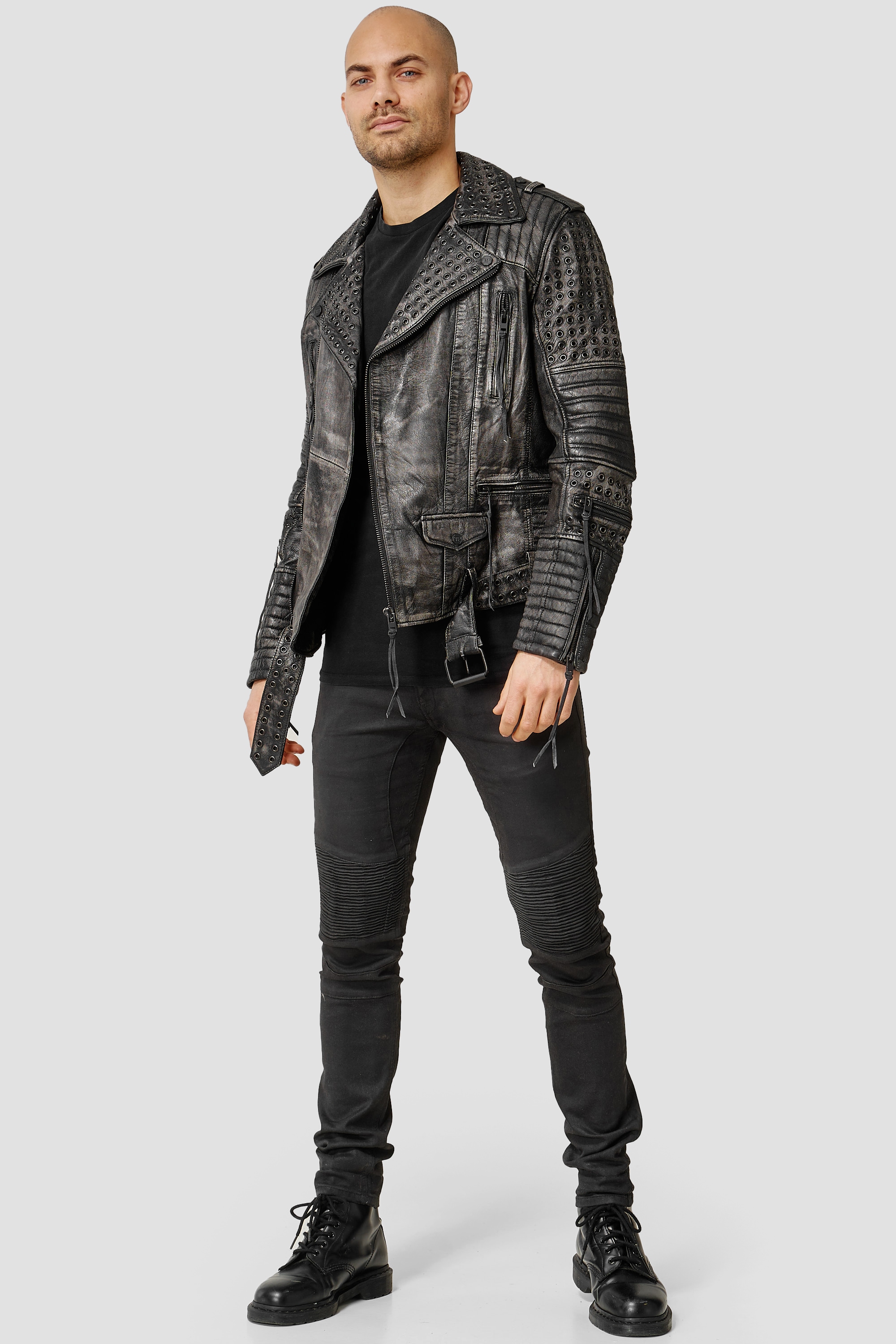 trueprodigy Lederjacke »Geralt mit Ösen und Waschung« ohne Kapuze