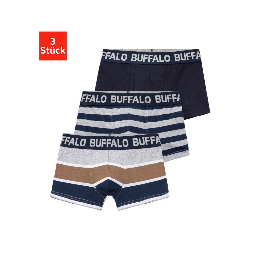 Buffalo Boxer, (Packung, 3 St.), mit Markenschriftzug im Bund