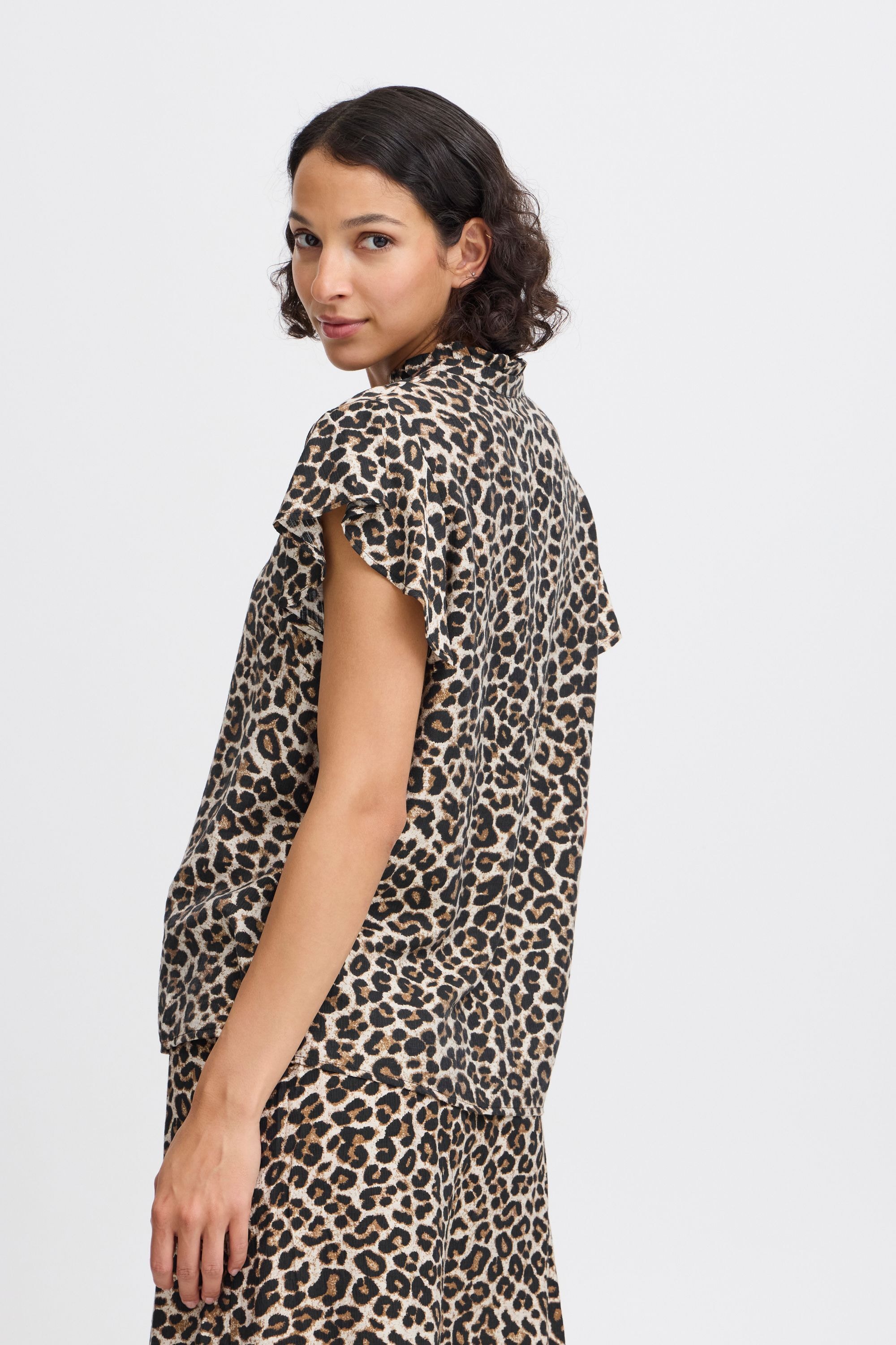 b.young Tunika »Kurzarmbluse BYHINVA LEOPARD BLOUSE 2 -«