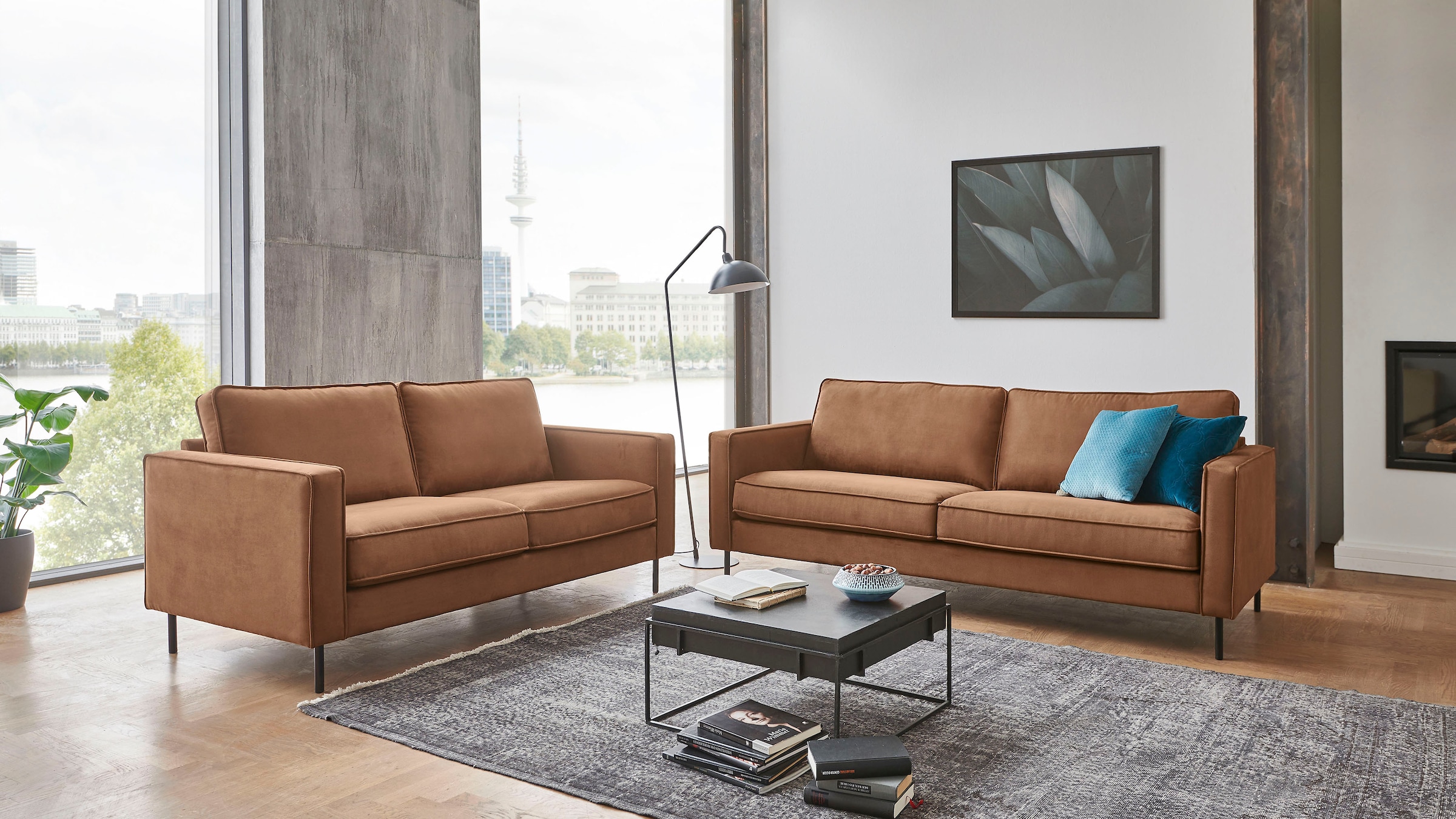 ATLANTIC home collection 2-Sitzer »Weston«, im skandinavischem Stil, mit Wellenunterfederung