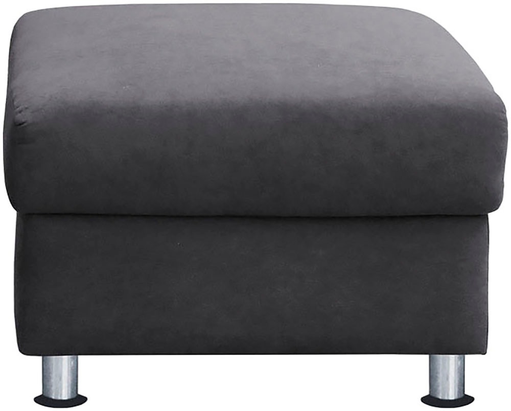 TRENDMANUFAKTUR Hocker »Rondo, Polsterhocker zur Serie, Breite 67 cm, Füße chromfarben« Fußhocker wahlweise mit Federkern, in verschiedenen Bezügen bestellbar