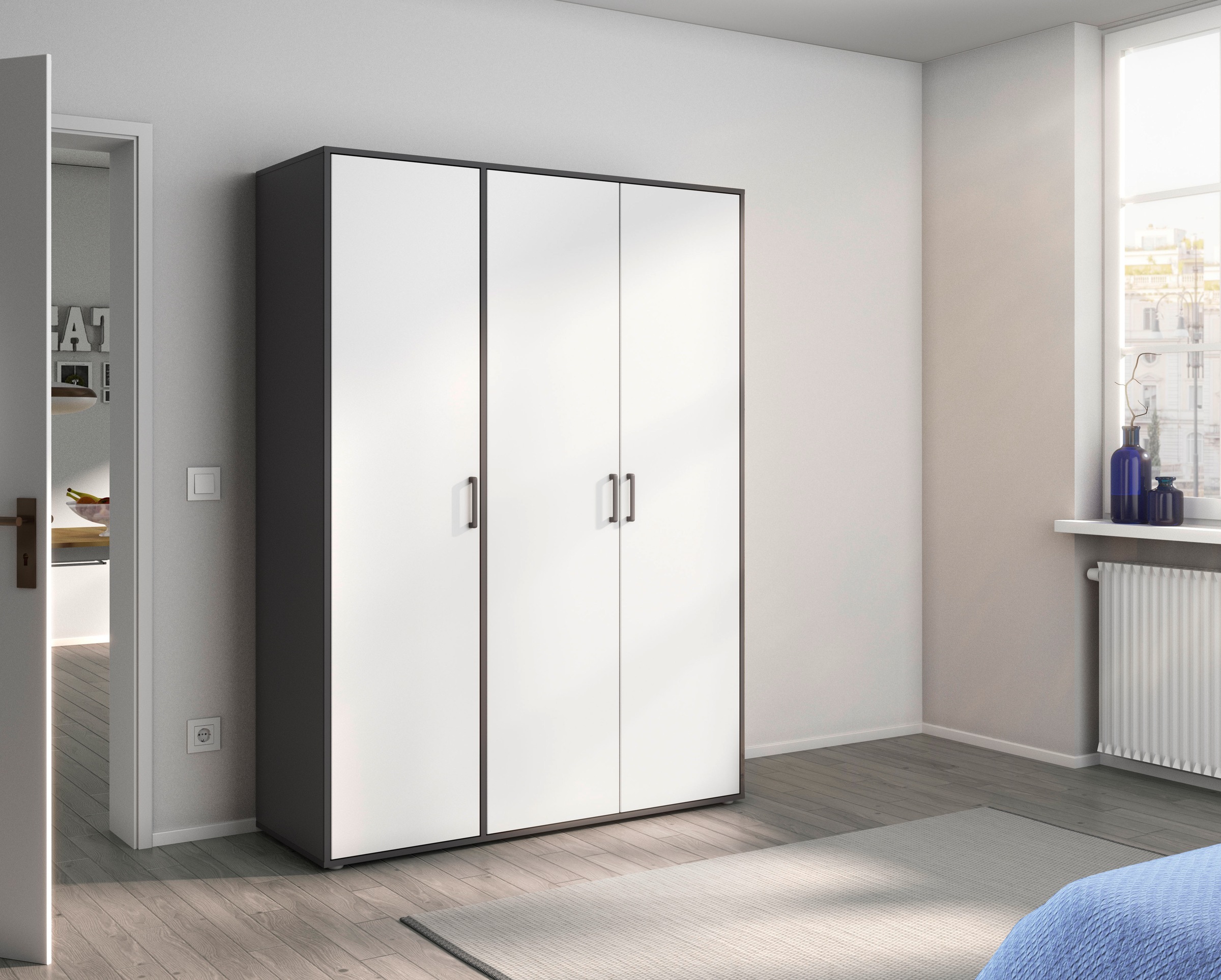 rauch Kleiderschrank »VOYAGER Garderobe Wäscheschrank TOPSELLER Schlafzimmer«, (in 3 verschiedenen Ausstattungen BASIC/CLASSIC/PREMIUM), Schrank mit modernen Griffen in viel Stauraum MADE IN GERMANY