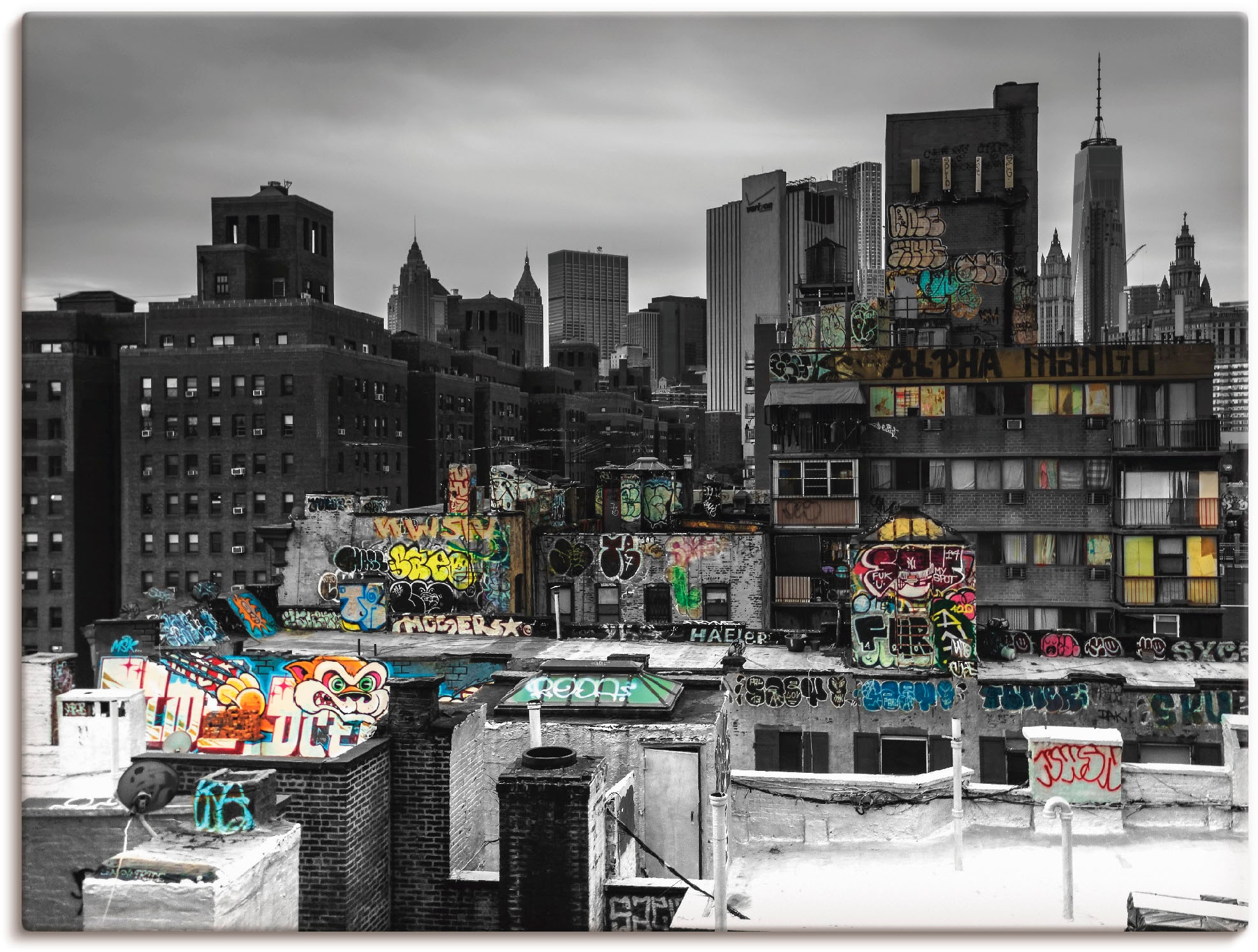 Größen New York«, Wandaufkleber in Artland Amerika, bei (1 Poster versch. »Graffiti Leinwandbild, als in Wandbild oder OTTO St.),