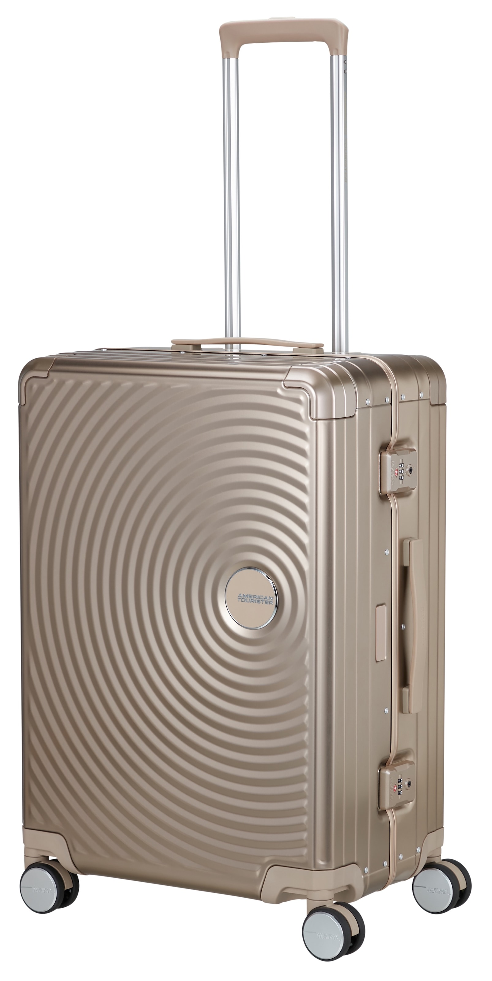 American Tourister® Hartschalen-Trolley »SOUNDBOX ALU, verschiedene Größen und Farben« 73 l 4 Rollen Hartschalen-Koffer zwei TSA-Schlösser Aluminium-Koffer