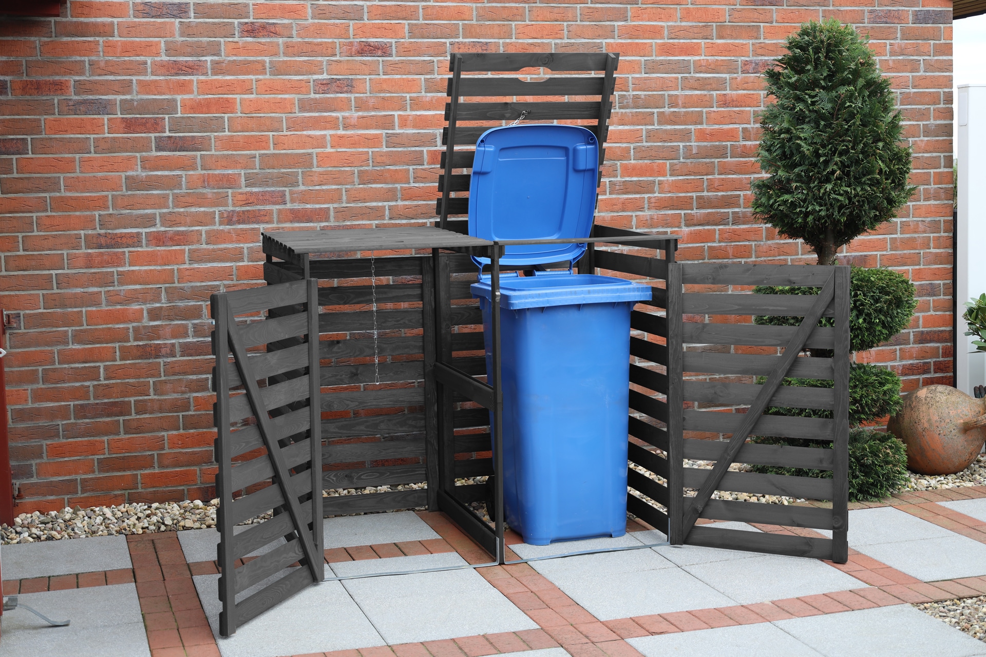 promadino Mülltonnenbox »Vario V« für 2 x 240 l, anthrazit
