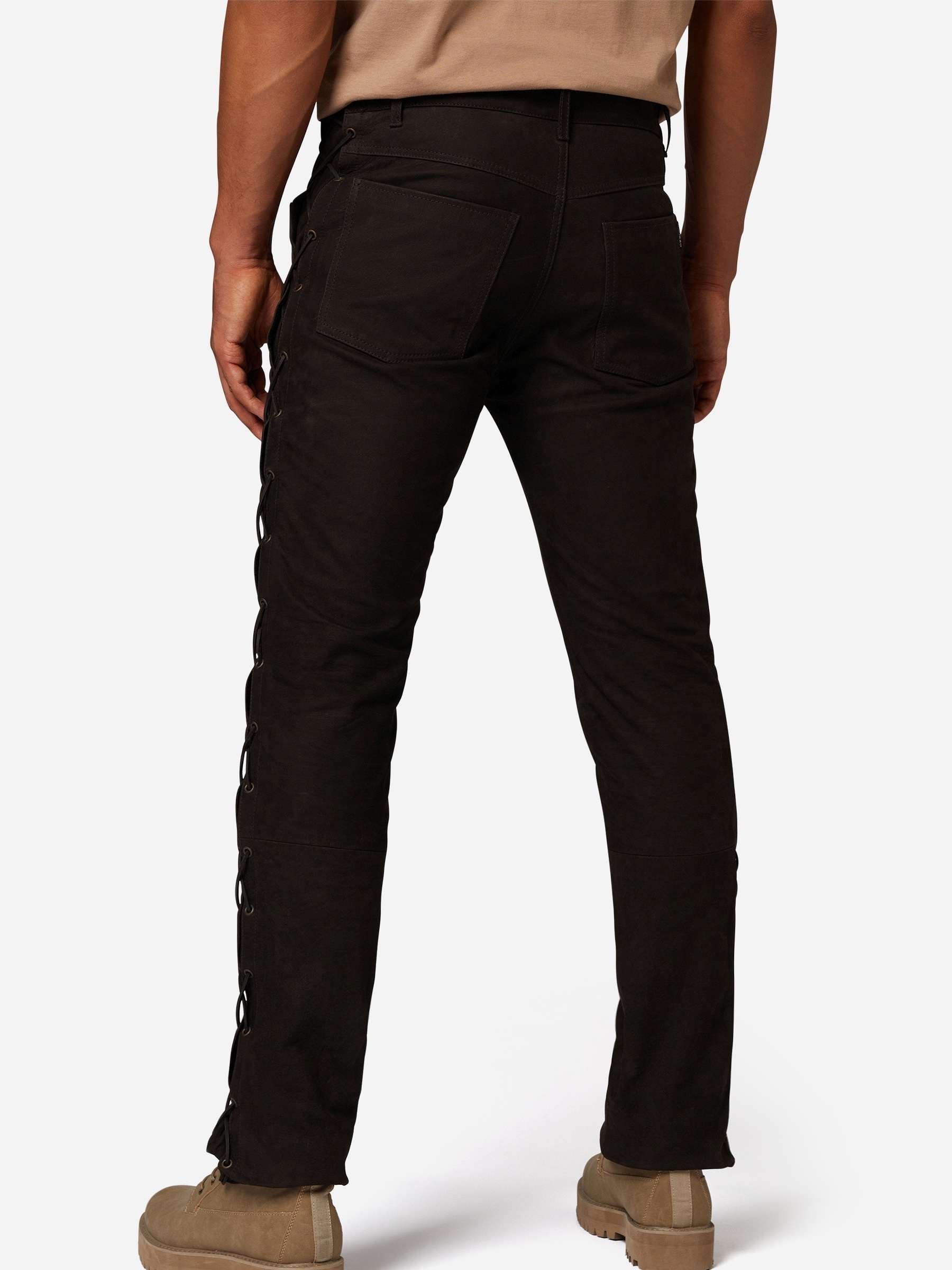 RICANO Lederhose »Lederhose S/L RT-101 (Buff Nubuk - geschnürt)«  Handgefertigt aus echtem Leder