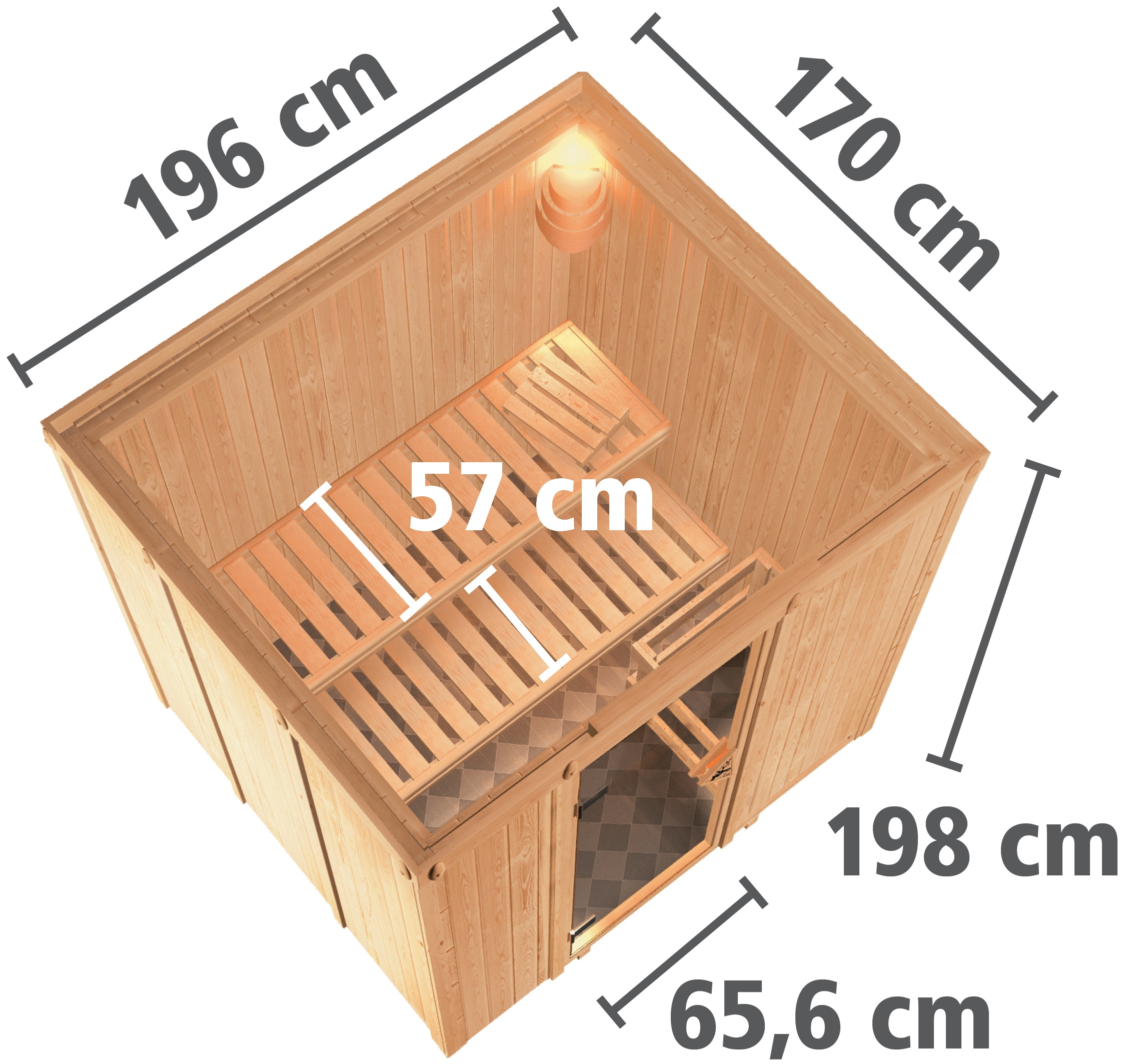 Karibu Sauna »Dima« Set,  ohne Ofen