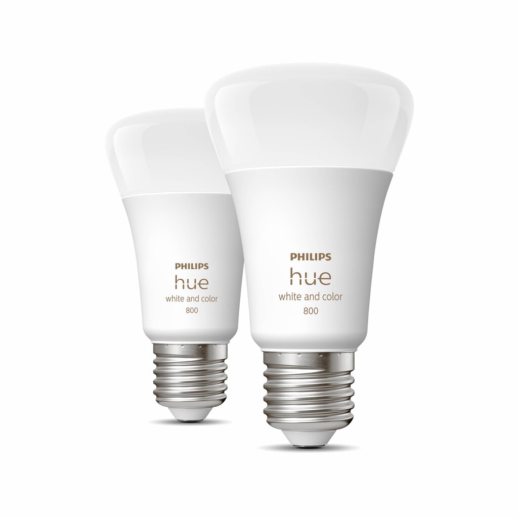 Philips Hue Smarte LED-Leuchte »White & Col. Amb. E27 Doppelpack 2x800«