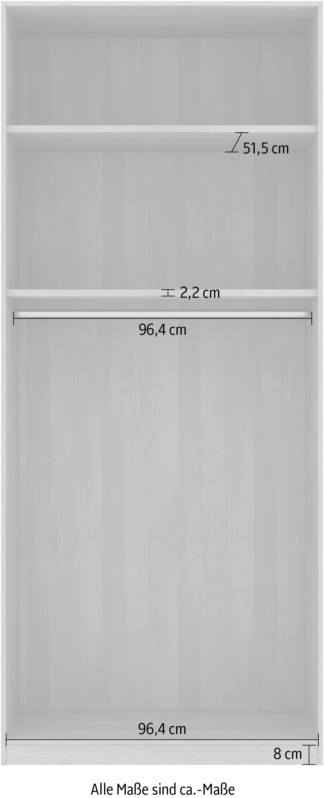 Musterring Drehtürenschrank »Savona, Kleiderschrank, Schrank, Garderobe, teilmassiv Eiche«, (mit Türdämpfern, mit Spiegel oder Glas, extra Böden, MADE IN GERMANY), Türen in Bianco-Eiche massiv, Spiegel-/Glastüren, verschiedene Größen