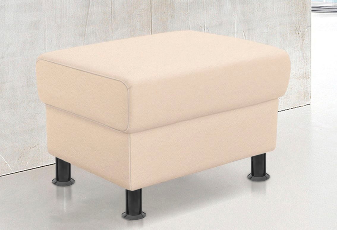 TRENDMANUFAKTUR Hocker "Rondo 67 cm, Polsterhocker zur Serie, Breite, Füße schwarz" Fußhocker wahlweise mit Federkern, in verschiedenen Bezügen
