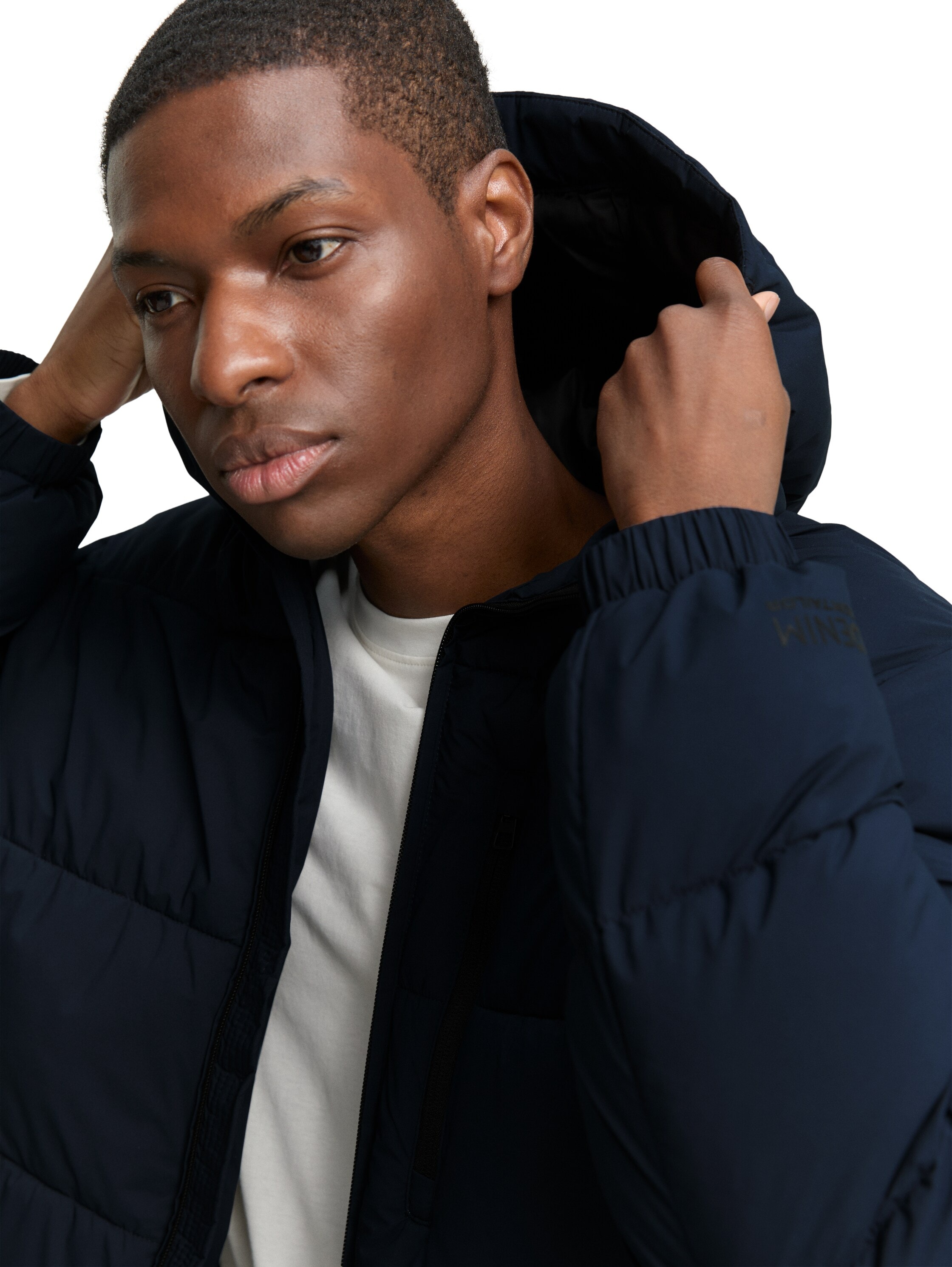 TOM TAILOR Denim Steppjacke, mit Kapuze, mit Kapuze