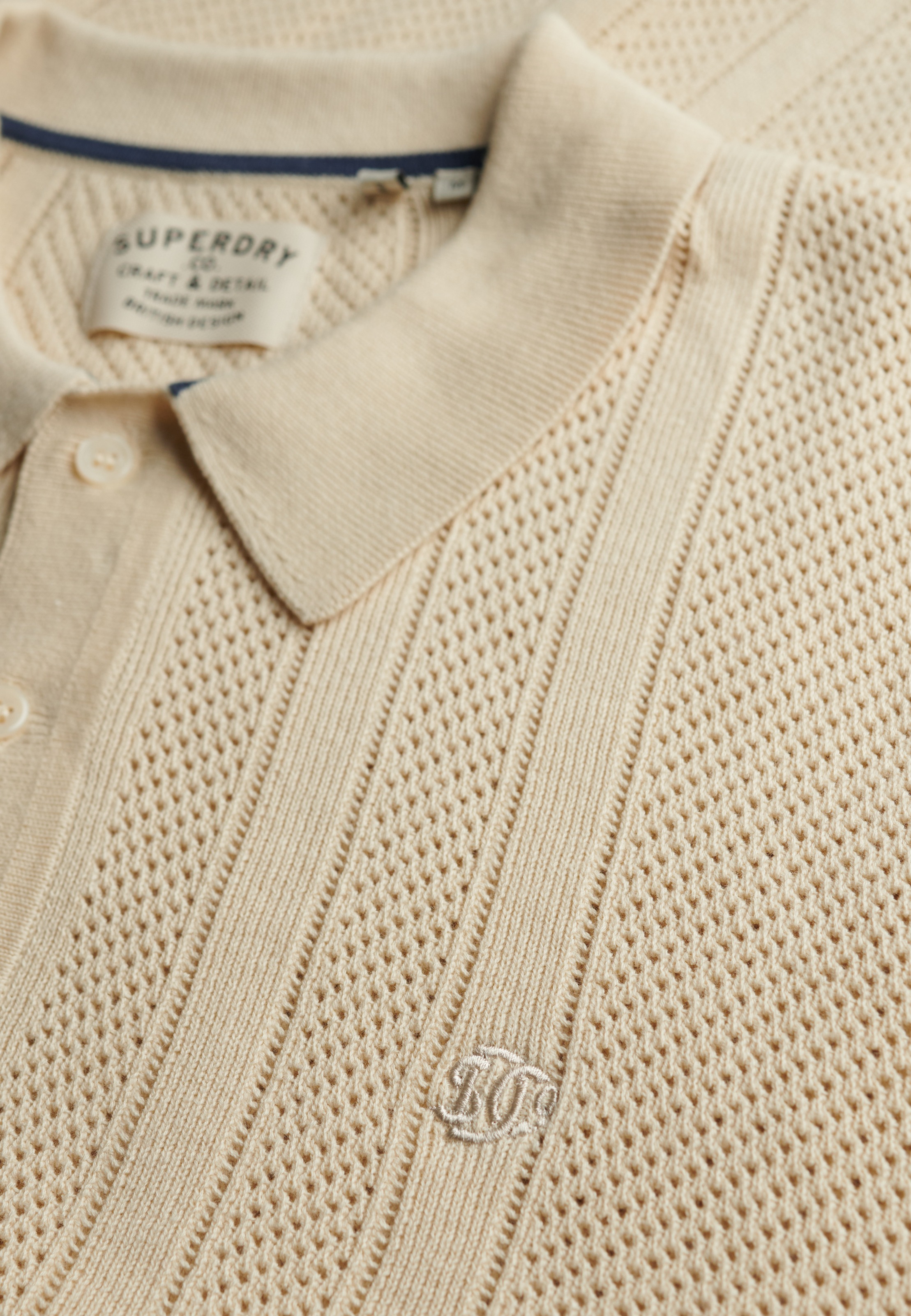 Superdry Poloshirt »KNITTED TEXTURE S/S POLO« Baumwolle, relaxed fit