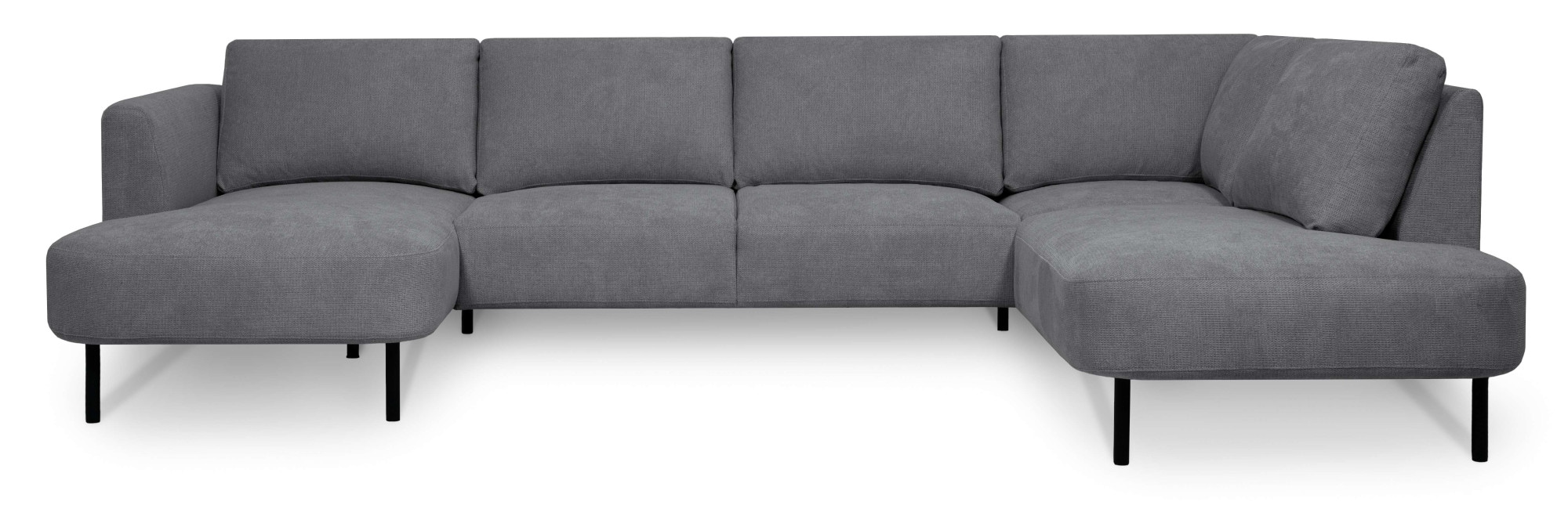Places of Style Wohnlandschaft »Cesola«, in weichem Chenille-Stoff, Breite 327 cm, mit schwarzen Metallfüßen