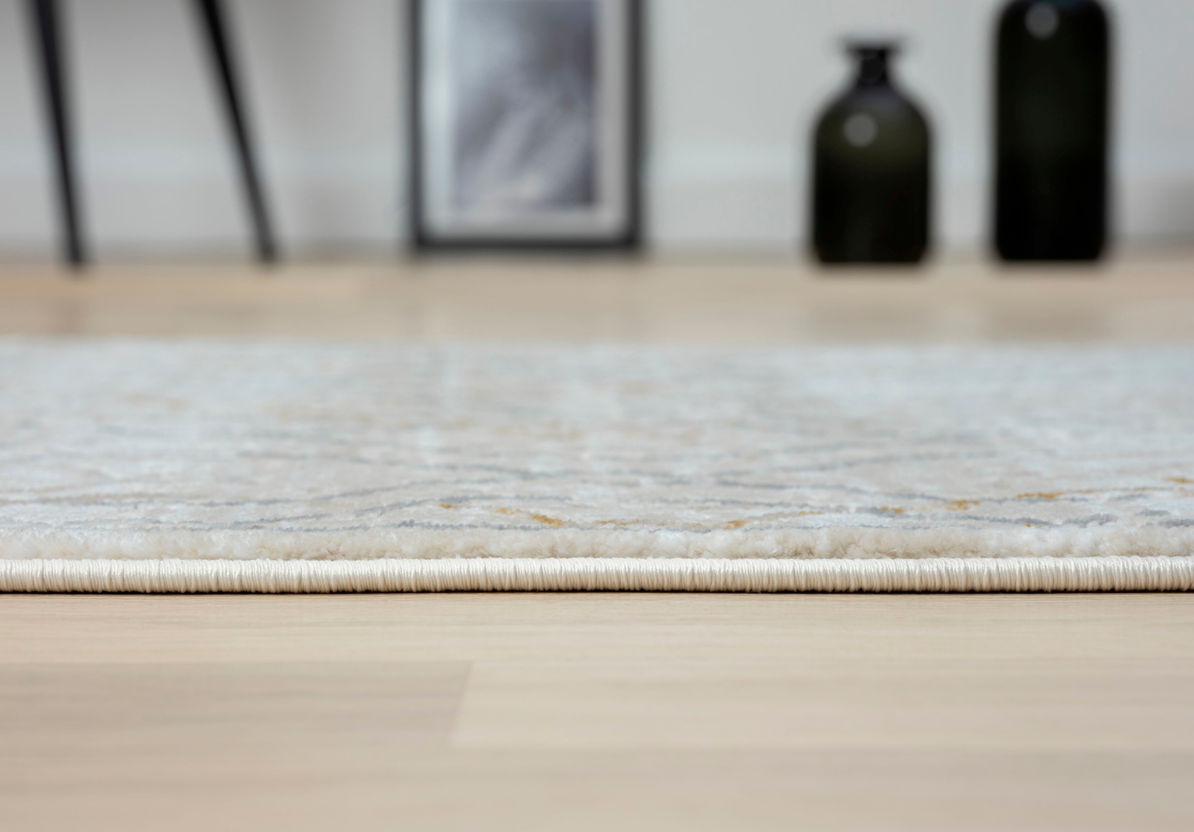 Myflair Möbel & Accessoires Teppich »My Floor Lagerräumung«, rechteckig, 10 mm Höhe, Kurzflor, Retro-Style, mit Fransen, besonders weich durch Microfaser