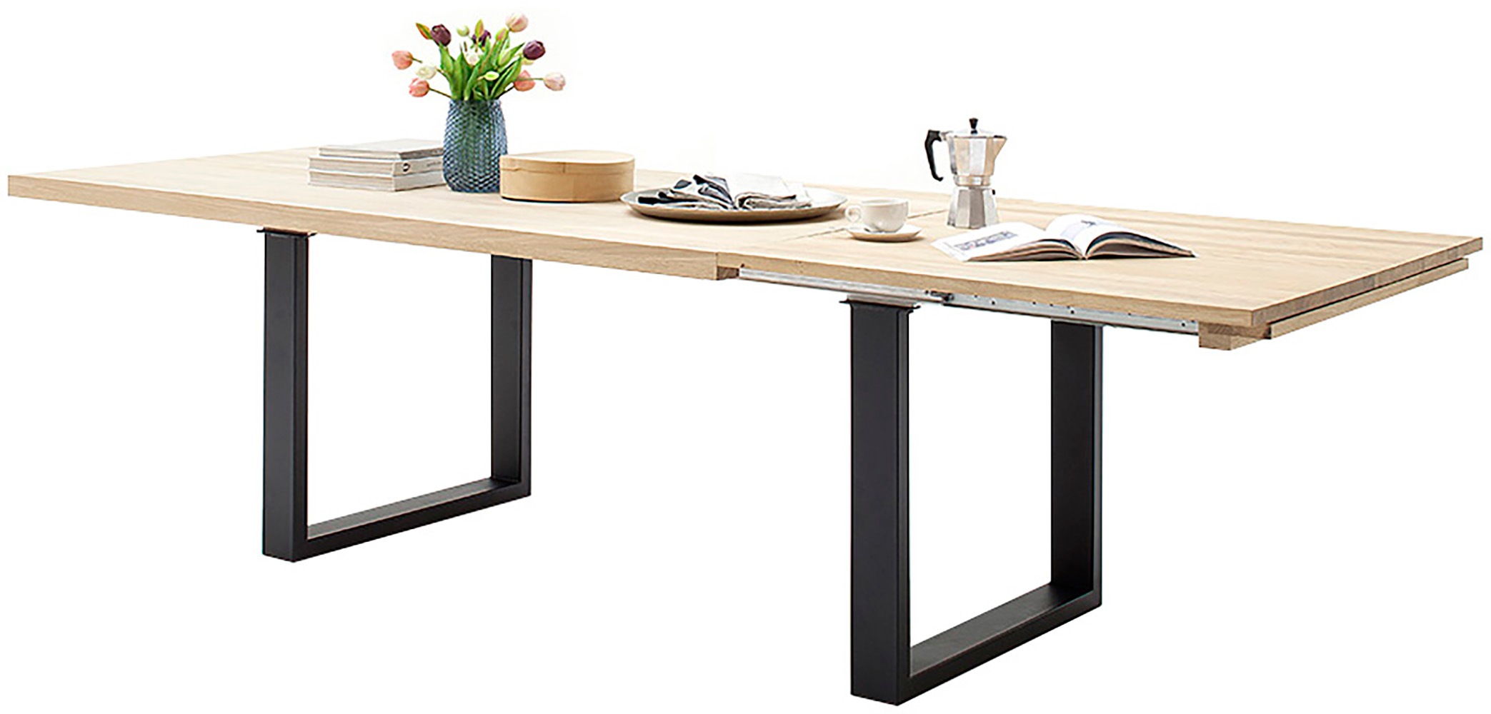 MCA furniture Kulissen-Esstisch »Dayton Esstisch Kufentisch«, Synchronauszug,ausziehbar,eiche,massiv,extra lang,XXL,belastbar 50 kg