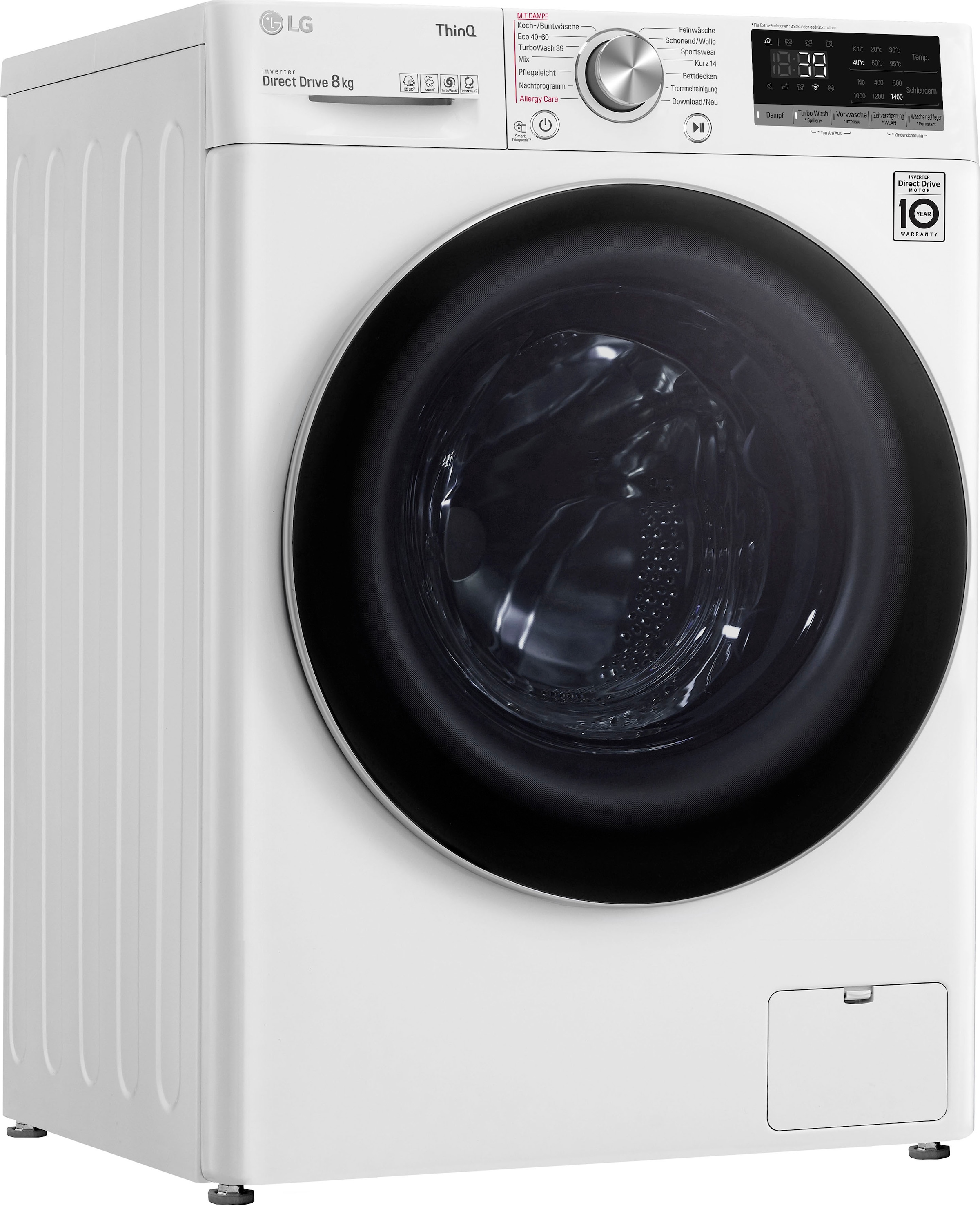 LG Waschmaschine »F4WV708P1E«, Serie bestellen nur U/min, Minuten F4WV708P1E, 39 8 - TurboWash® in kg, OTTO bei 1400 Waschen 7