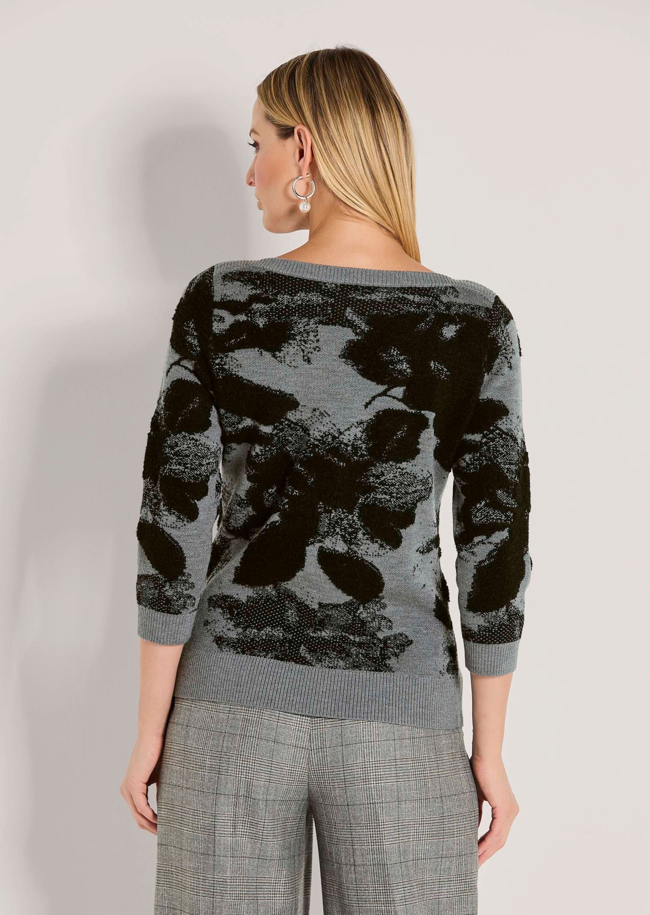 MADELEINE Longpullover »Jacquardpullover Strickpullover mit U-Boot-Ausschnitt« Modischer Jacquardpullover aus soften Garnen