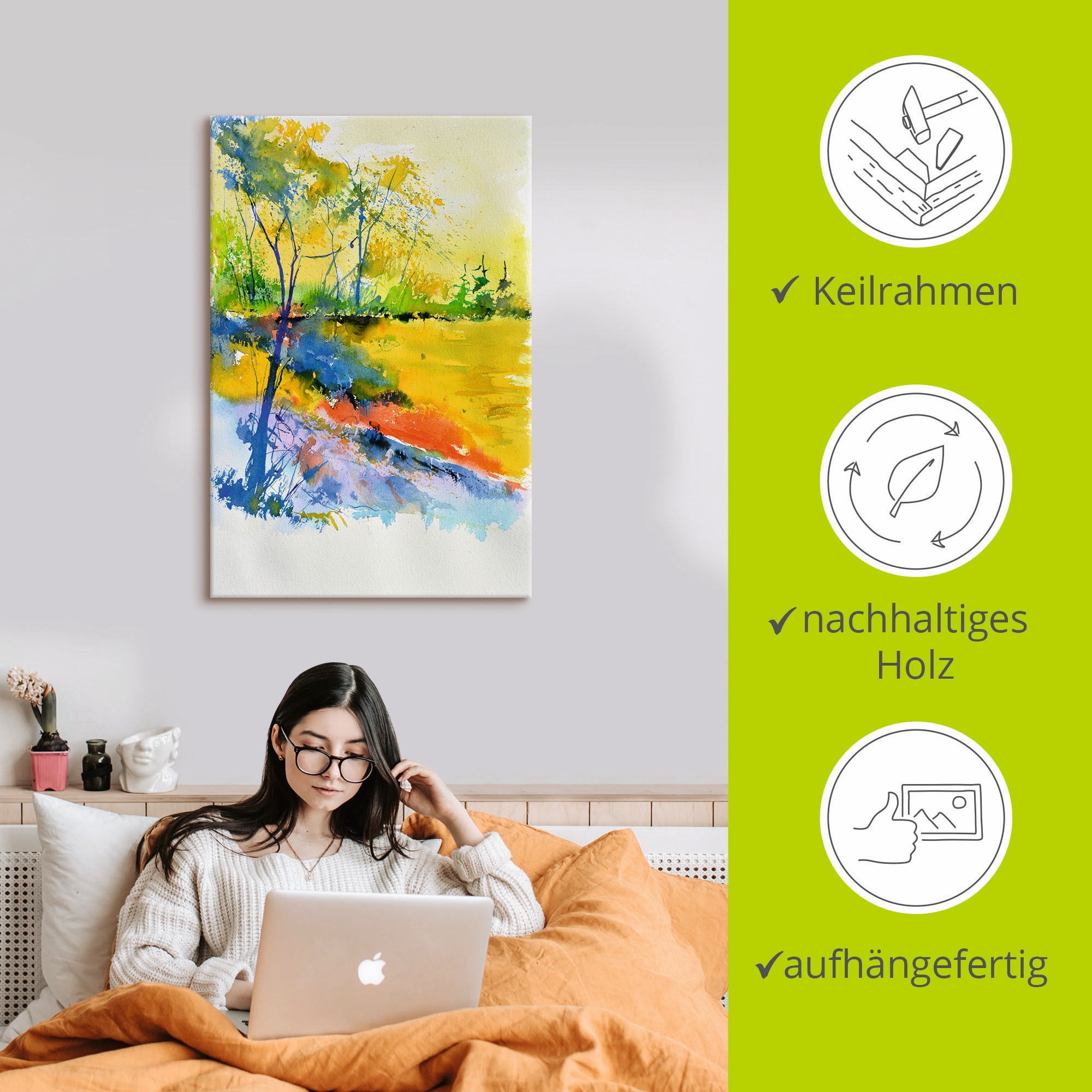 Artland Wandbild »Landschaft im Sonnenlicht« Wald 1 Stk. tlg. als Alubild, Outdoorbild, Leinwandbild, Poster, Wandaufkleber