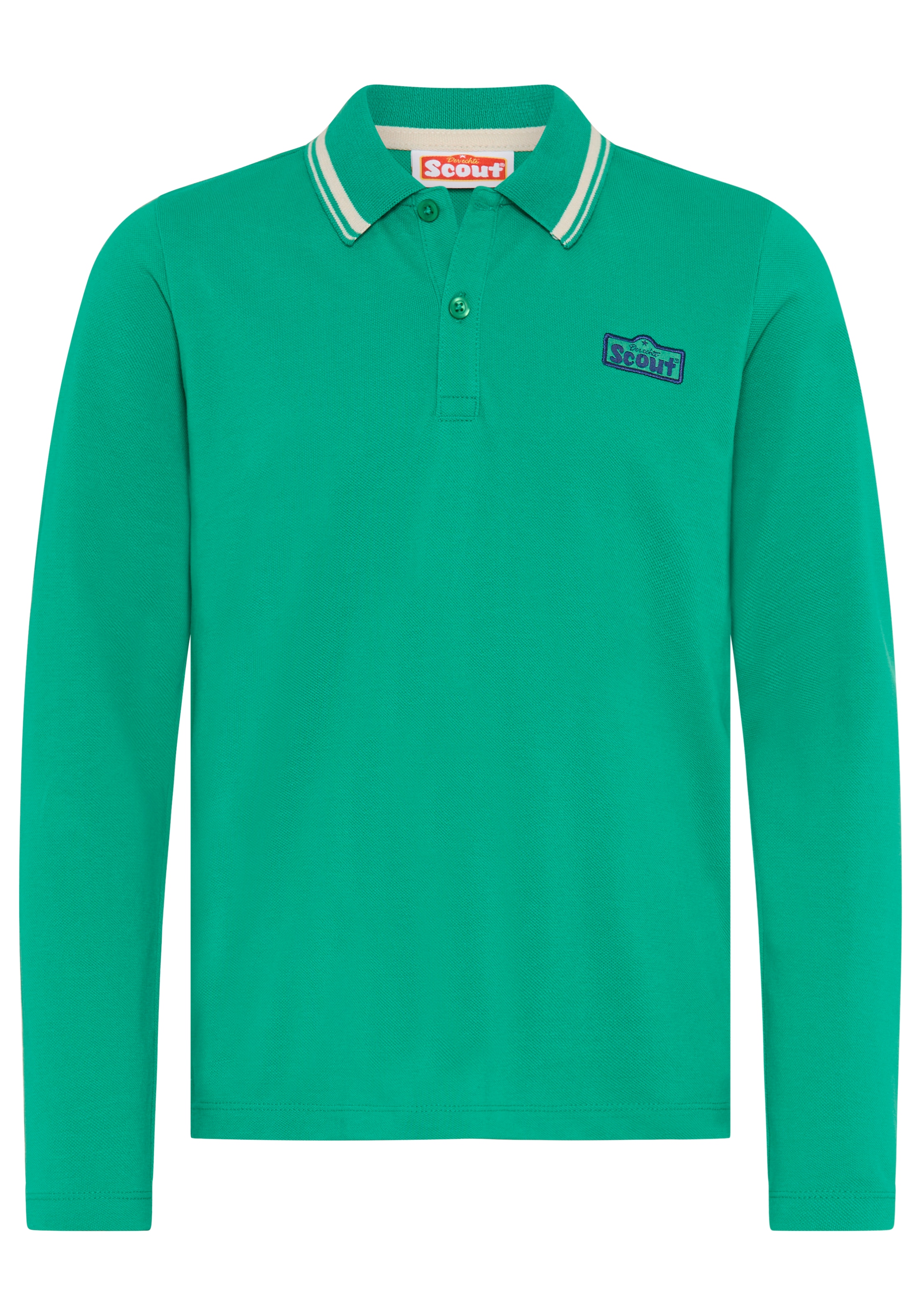 Scout Poloshirt »Polo-Piqué Shirt mit Badge - NEU von SCOUT« Piqué Shirt mit kontrastfarbigen Ringel im Kragen und Seitenschlitzen