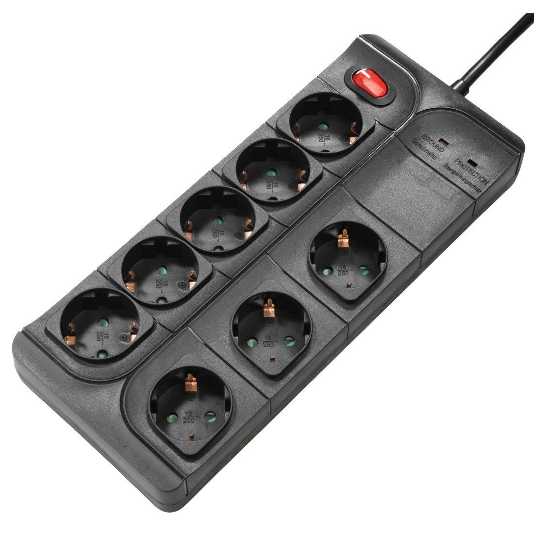 Steckdosenleiste, 8-fach, Überspannungsschutz, 1,5 m »Erhöhter...
