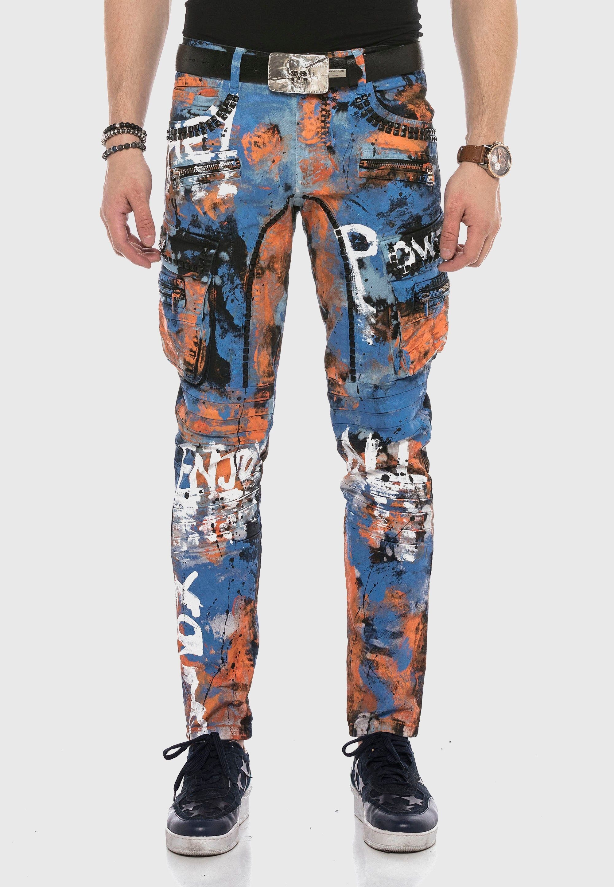 Cipo & Baxx 5-Pocket-Jeans »Cipo & Baxx Jeans« mit farbenfrohem Print
