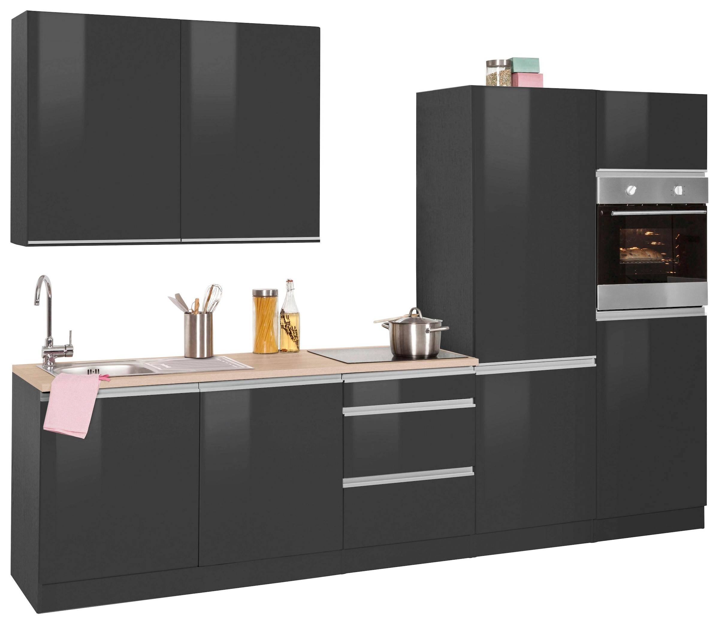 KOCHSTATION Küchenzeile »KS-Ohio« ohne E-Geräte, Breite 300 cm