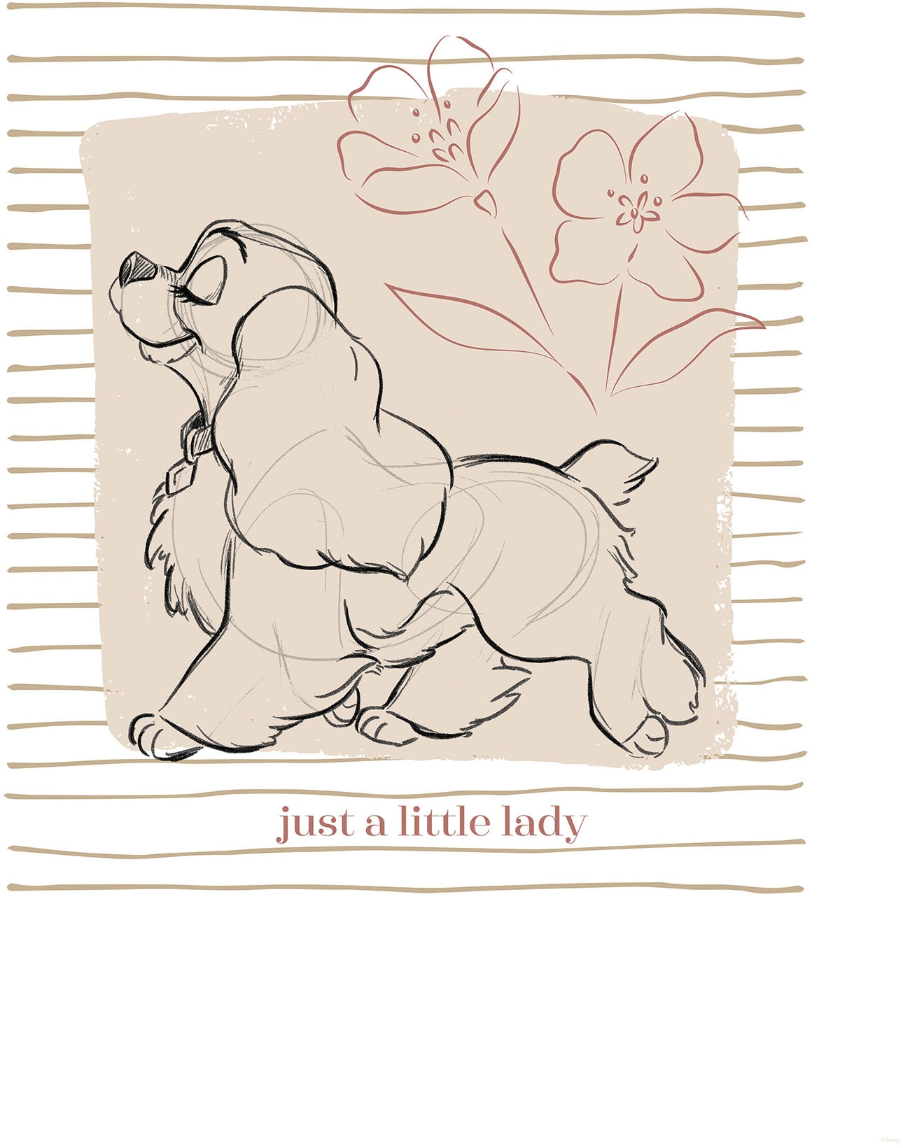Komar Wandbild »Disney Lady and the Tramp just a Little Lady«, Disney, (Set, 1 St.), 50 x 70 cm (Breite x Höhe) - Kinderzimmer, Dekoration