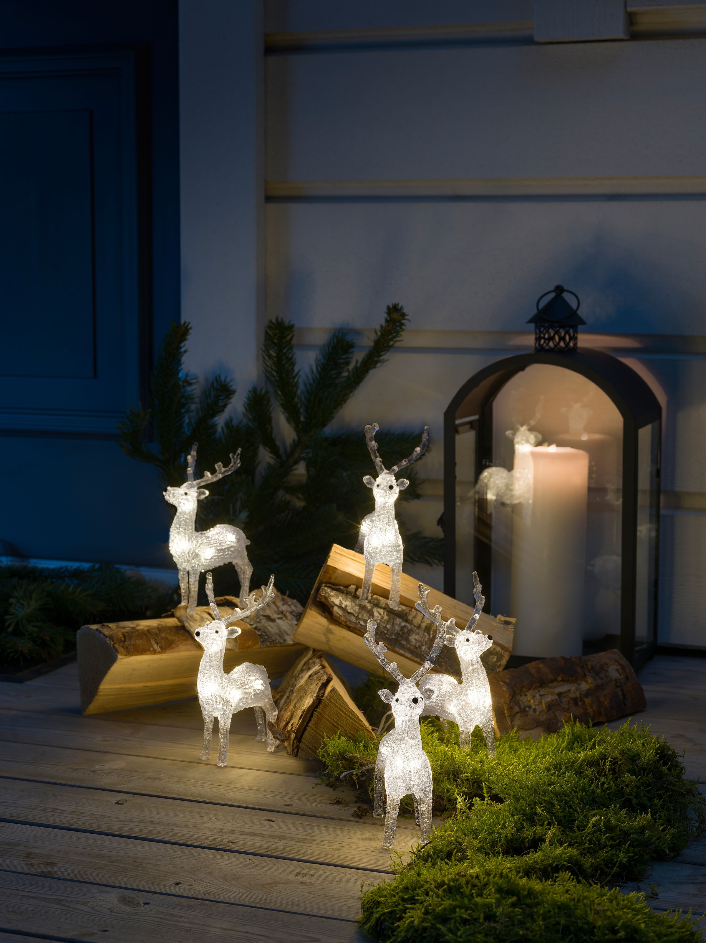 KONSTSMIDE LED Dekofigur »Weihnachtsdeko aussen«, bei flammig-flammig, OTTO 40 Rentier, bestellen online 40 5er-Set, Kabel LED warmweiße weißes Acryl Dioden