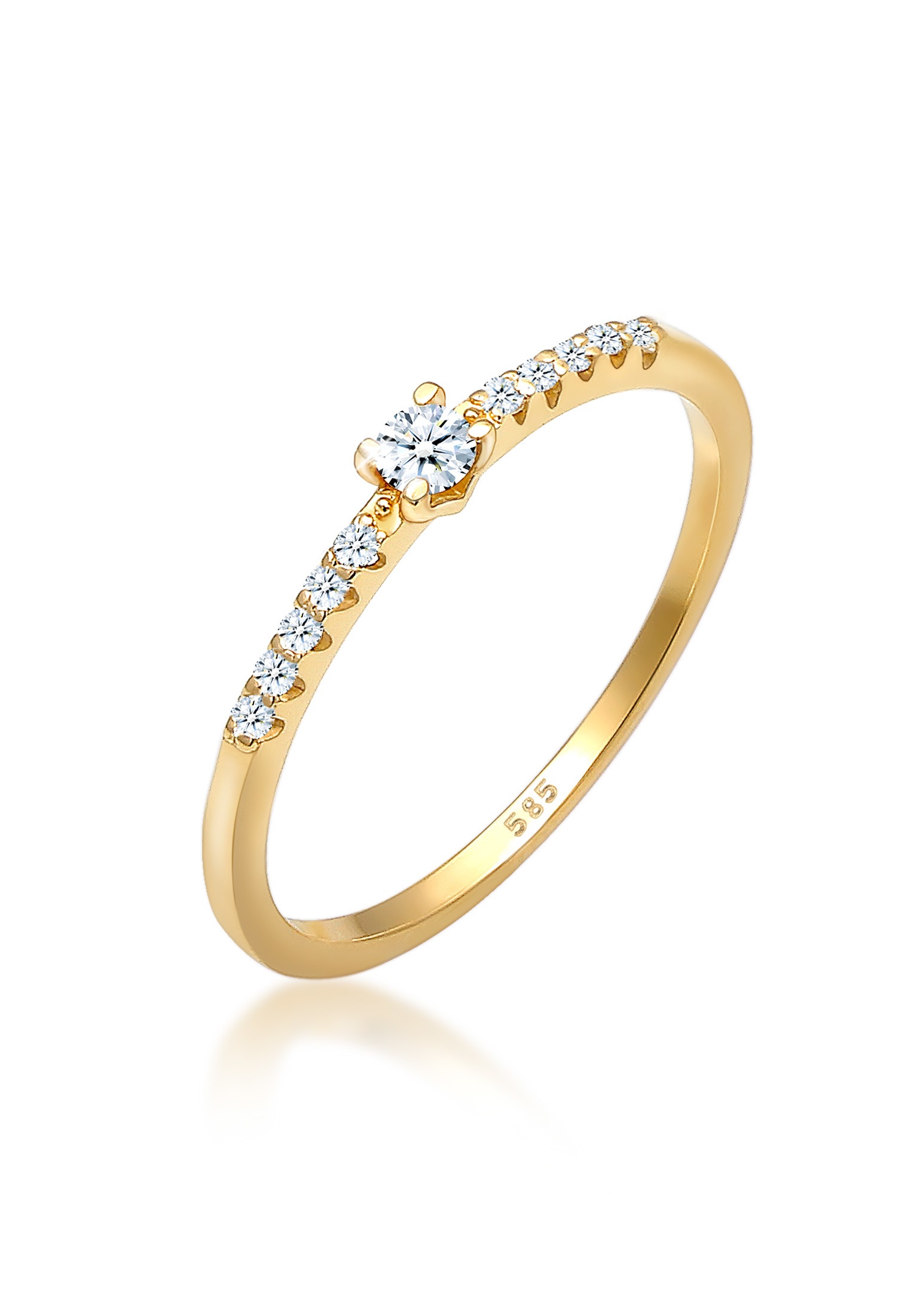 Diamore Diamantring »Geo Microsetting Diamant (0.11 ct.) 585 Gelbgold«