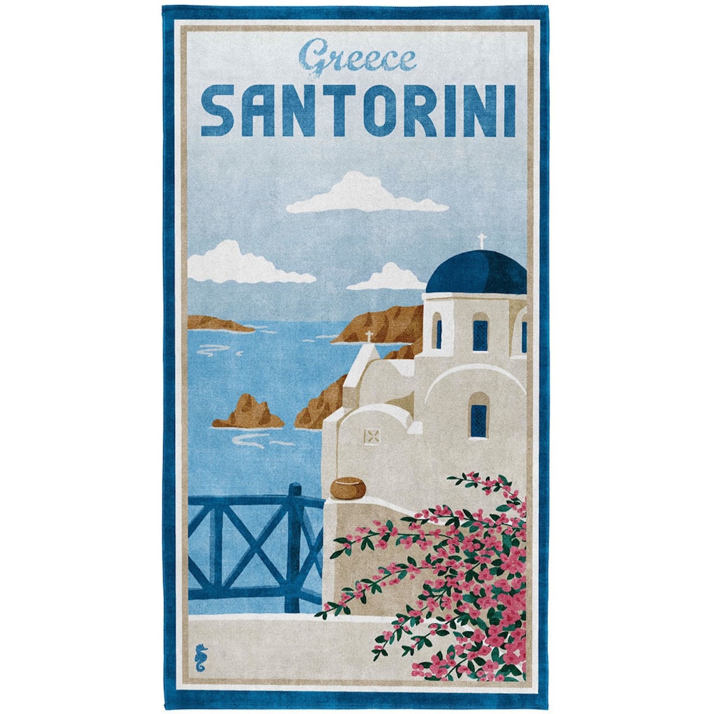 Seahorse Strandtuch »Santorini«, (1 St.), mit Santorini Küste