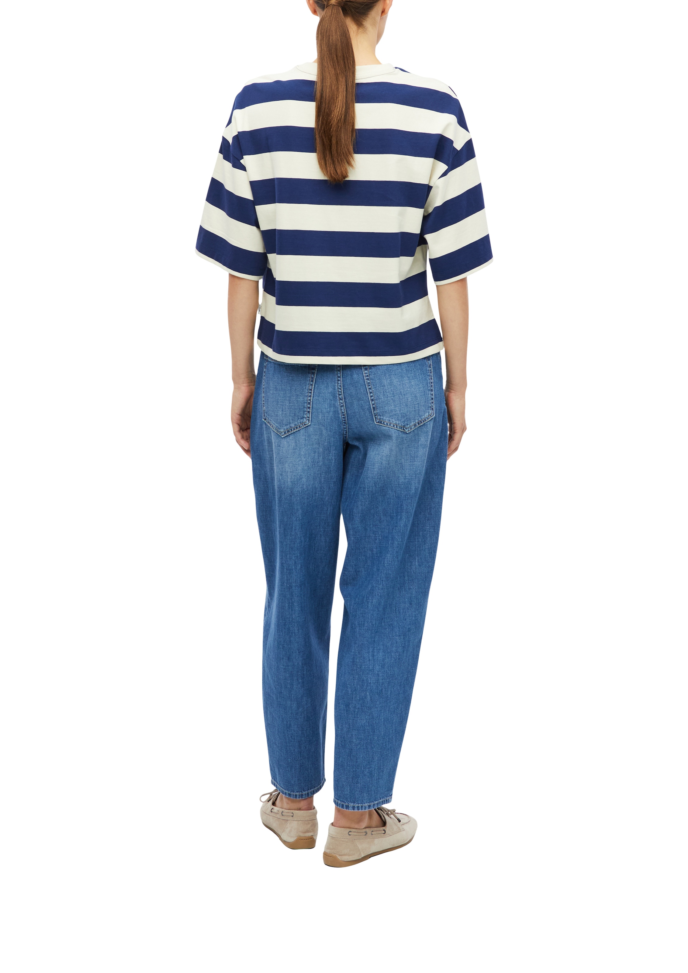 s.Oliver Kurzarmshirt Gestreiftes Sommershirt / Oversize und kurz