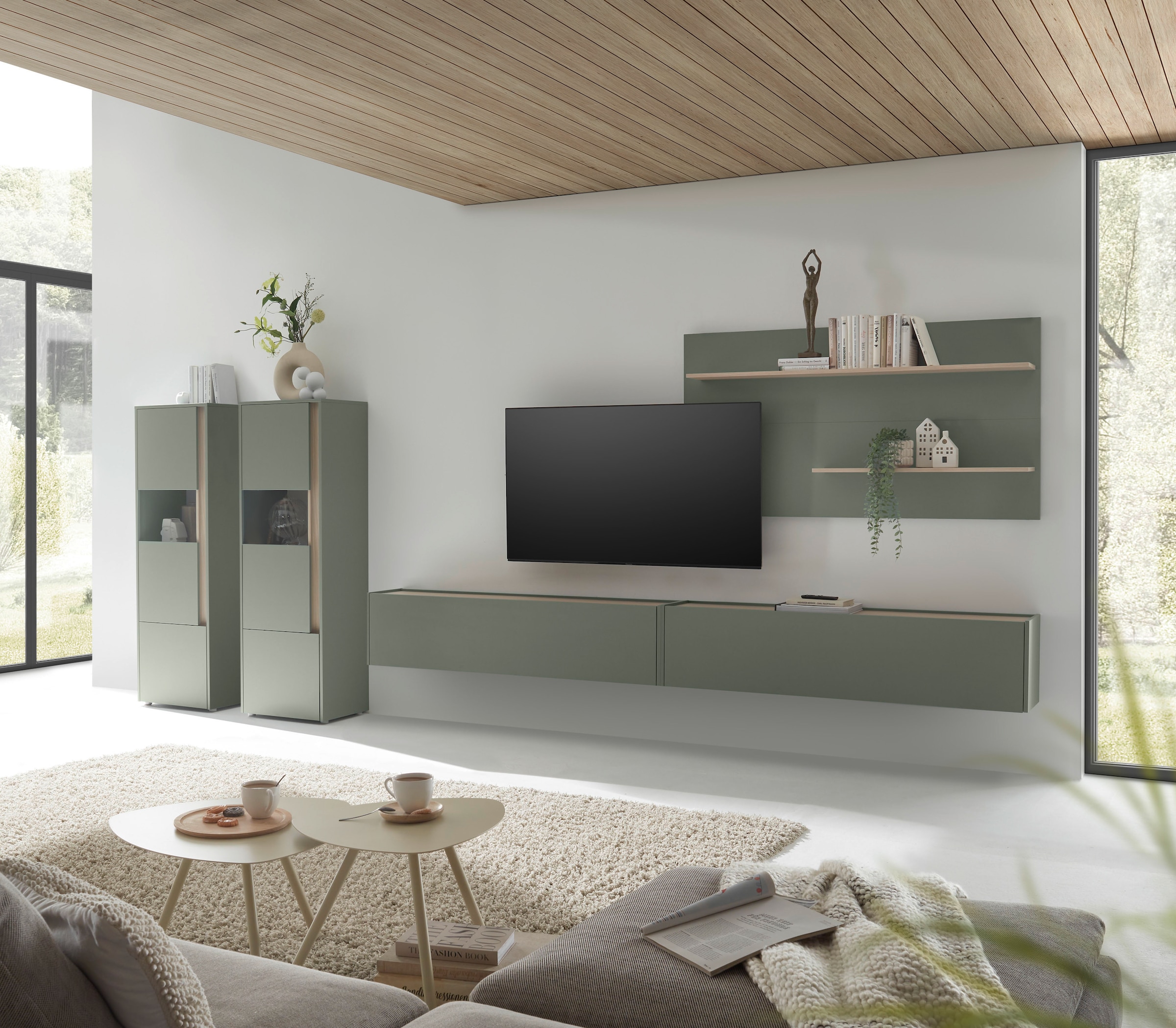 INOSIGN Wohnwand »City/Giron, moderne Anbauwand, Komplettset in vielen Farben verfügbar« Set, 3 Stk. tlg. enthält zwei Hängeschränke & ein Wandpaneel