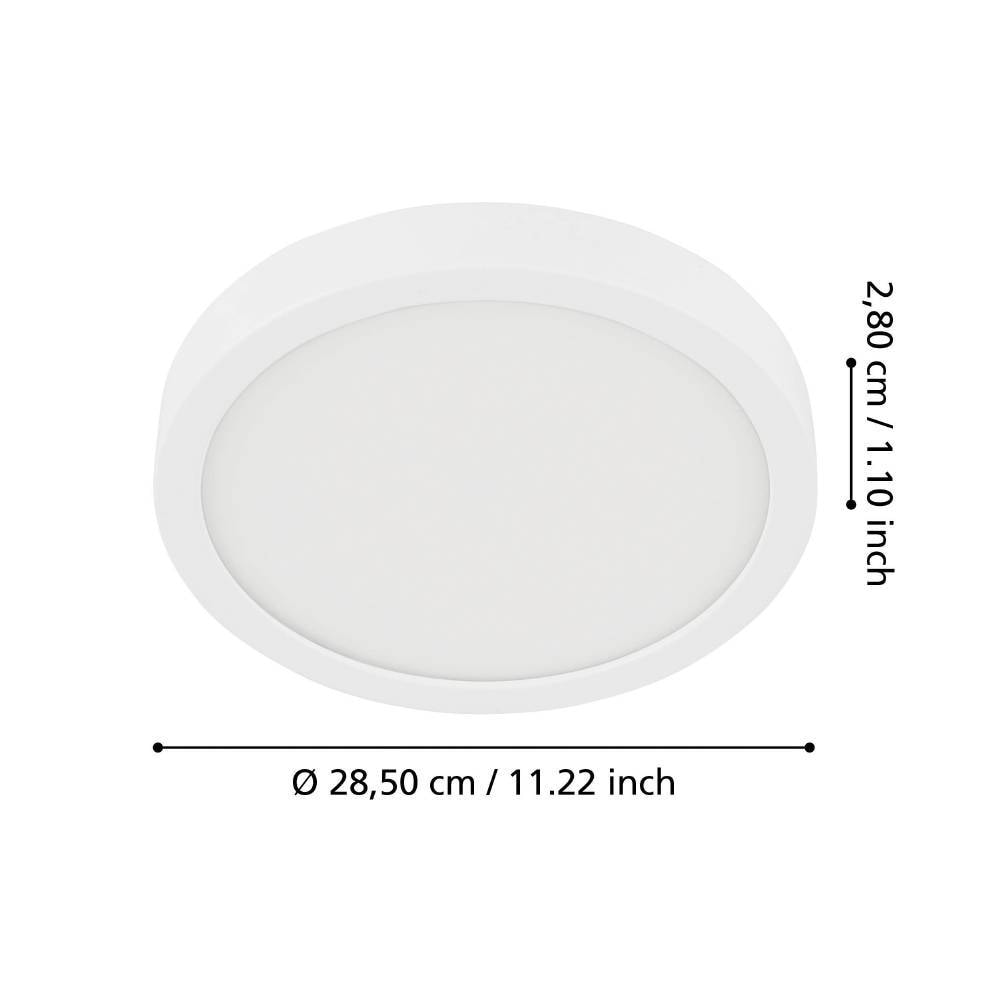 EGLO Deckenleuchte »FUEVA 5 Deckenlampe, IP44, geringe Aufbauhöhe, 20 Watt, Rund« LED-Modul 1 Stk. Neutralweiß Aufbauleuchte, Badezimmer, Bad-Deckenlampe, modern,  28,5x2,8cm