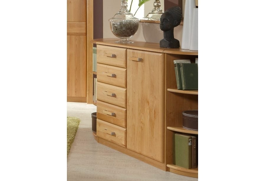 WIEMANN Kombikommode »Lausanne, Drehtürenschrank, Schrank, Wäscheschrank, Erle teilmassiv« 2 Breiten, 2 Höhen 216/236 cm auswählbar, MADE IN GERMANY,  Made in Germany,i nklusive 1 Einlegeboden, wird montiert geliefert