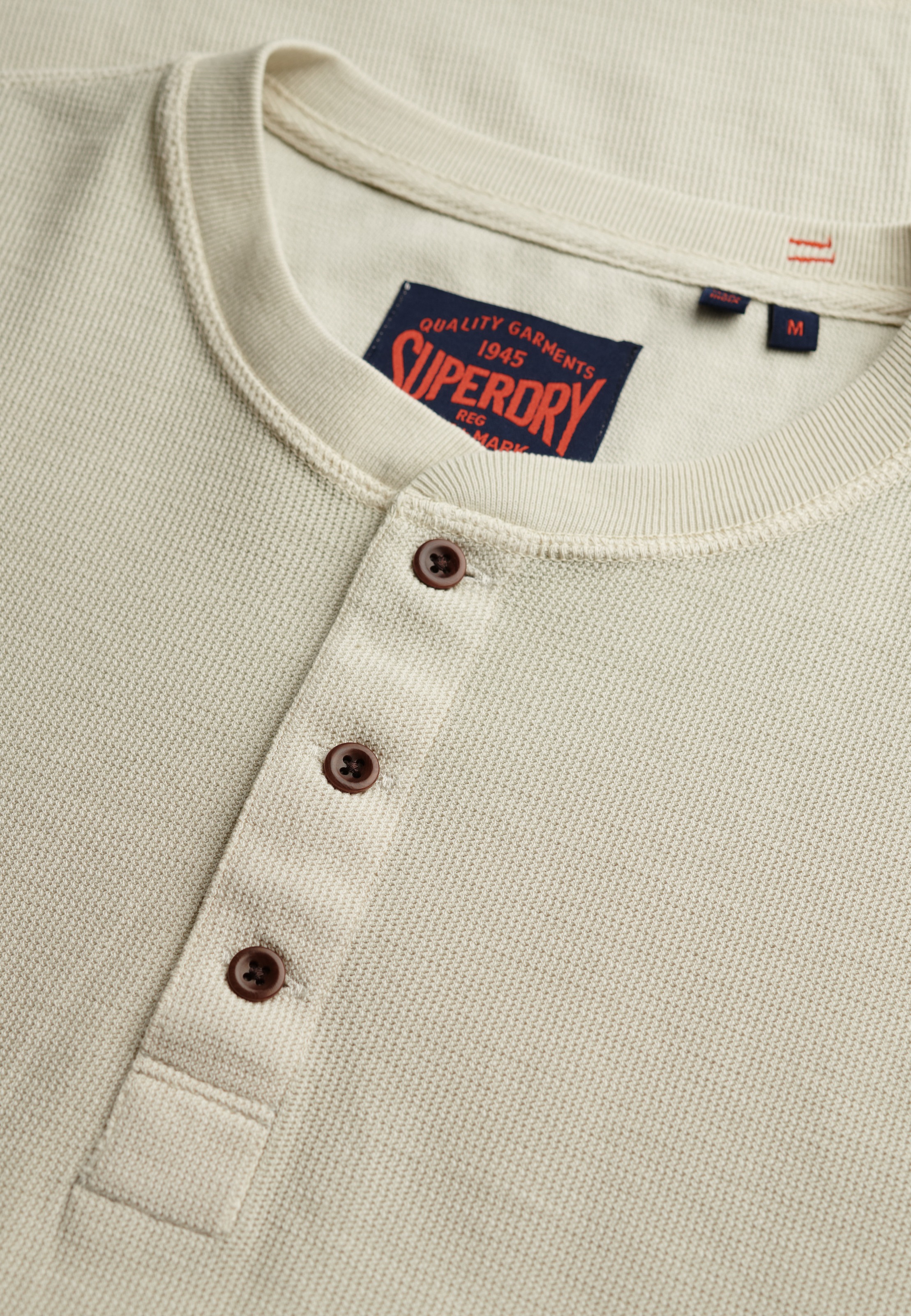 Superdry Langarmshirt »WAFFLE LONG SLEEVE HENLEY TOP«